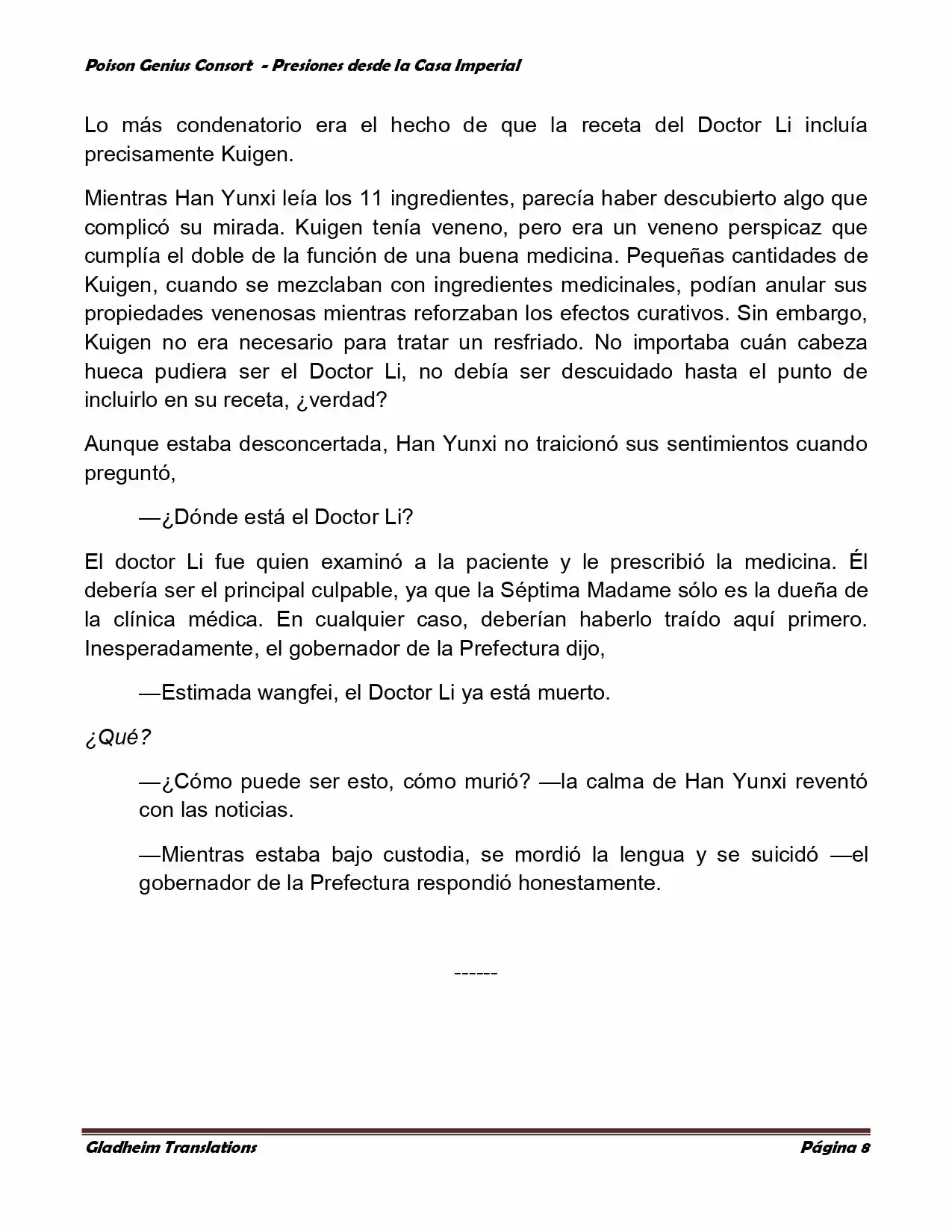 Poison Genious Consort (Novela) - Capítulo 184 - Página 8 - LectorTMOo