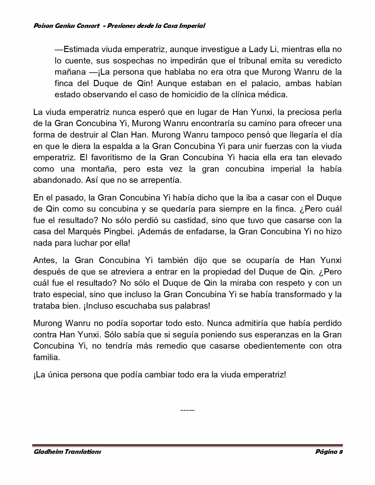 Poison Genious Consort (Novela) - Capítulo 185 - Página 8 - LectorTMOo