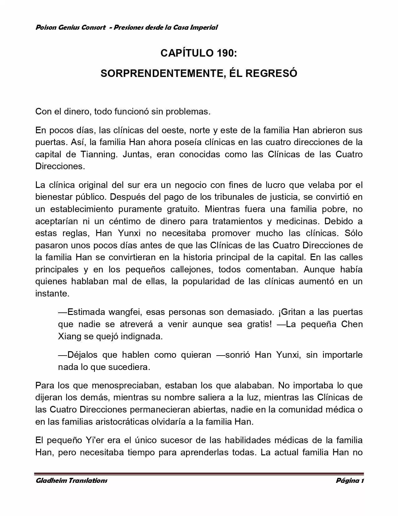Poison Genious Consort (Novela) - Capítulo 190 - Página 1 - LectorTMOo