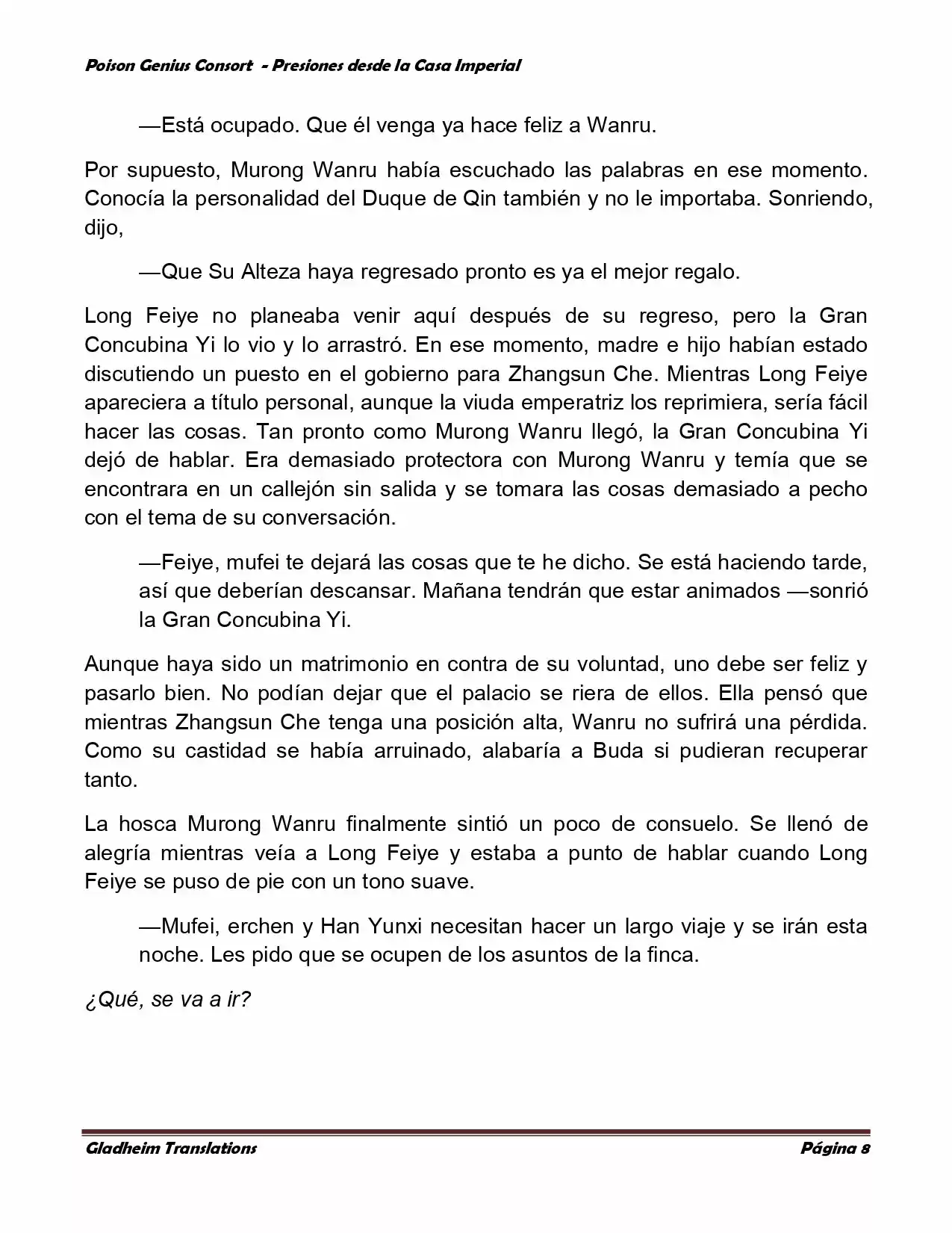 Poison Genious Consort (Novela) - Capítulo 190 - Página 8 - LectorTMOo