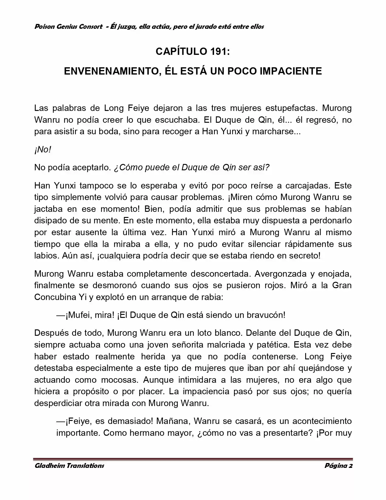 Poison Genious Consort (Novela) - Capítulo 191 - Página 2 - LectorTMOo