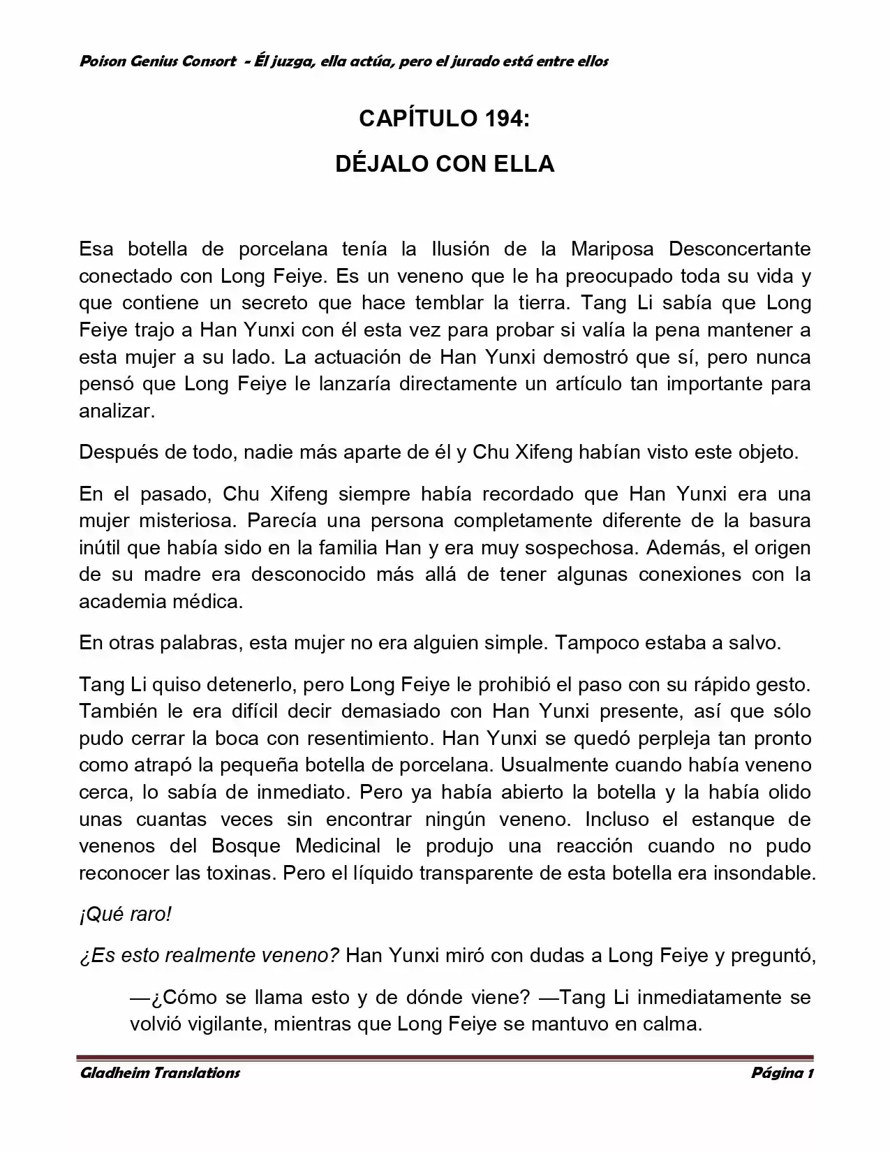 Poison Genious Consort (Novela) - Capítulo 194 - Página 1 - LectorTMOo