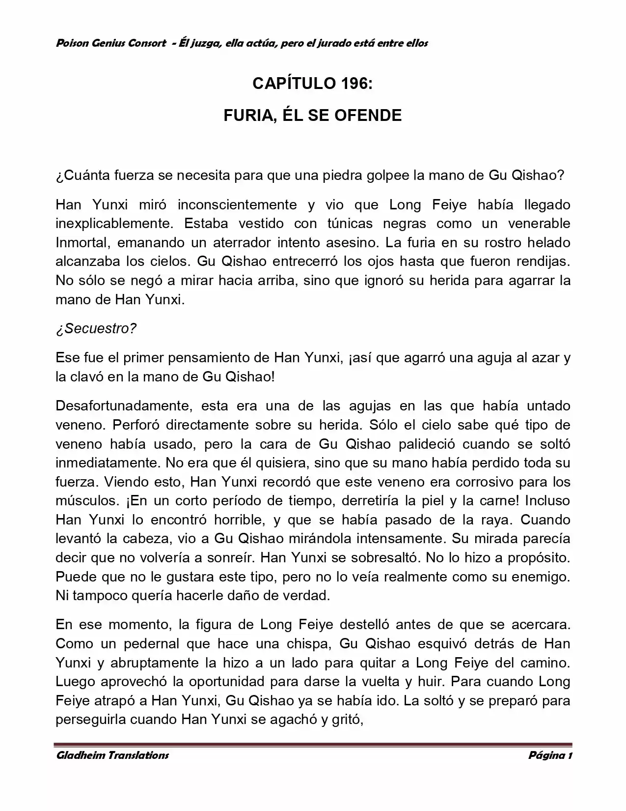 Poison Genious Consort (Novela) - Capítulo 196 - Página 1 - LectorTMOo