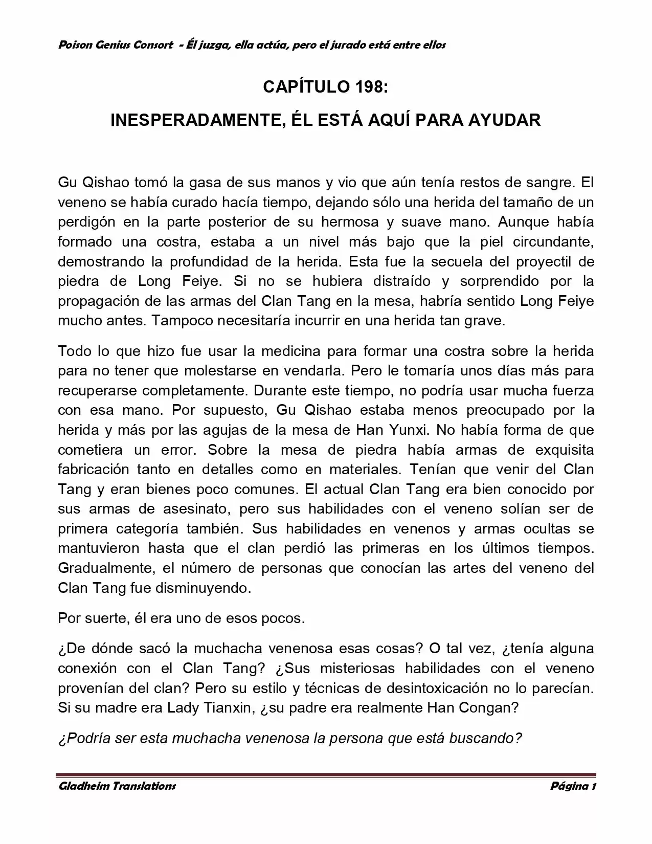 Poison Genious Consort (Novela) - Capítulo 198 - Página 1 - LectorTMOo