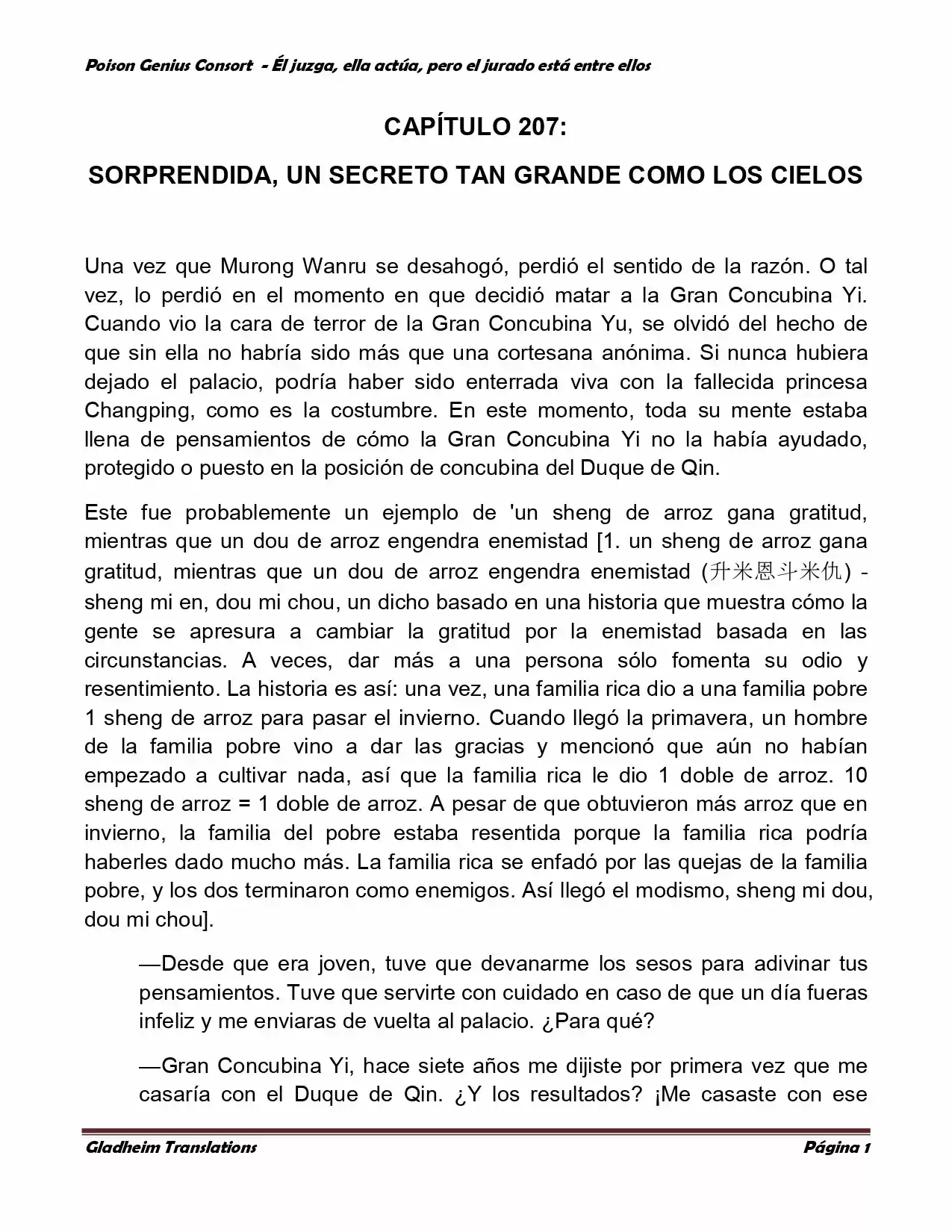 Poison Genious Consort (Novela) - Capítulo 207 - Página 1 - LectorTMOo