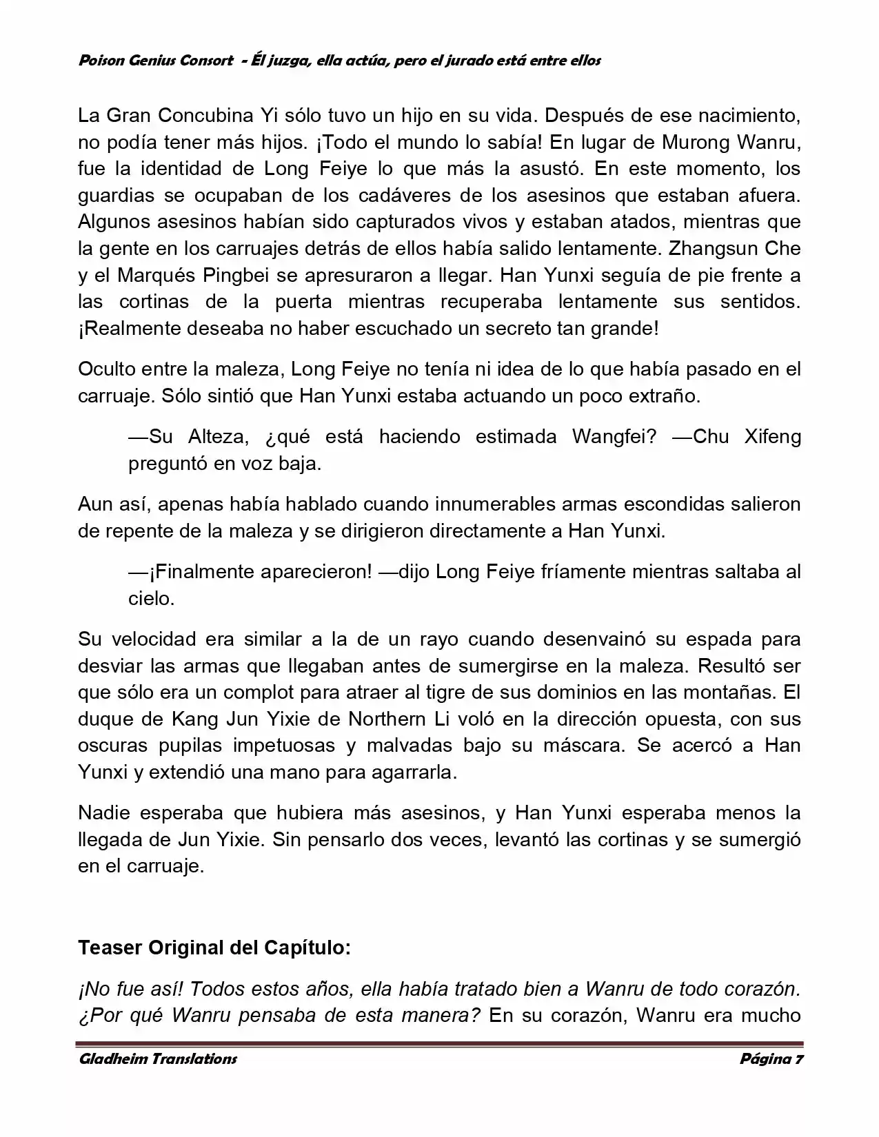 Poison Genious Consort (Novela) - Capítulo 207 - Página 7 - LectorTMOo