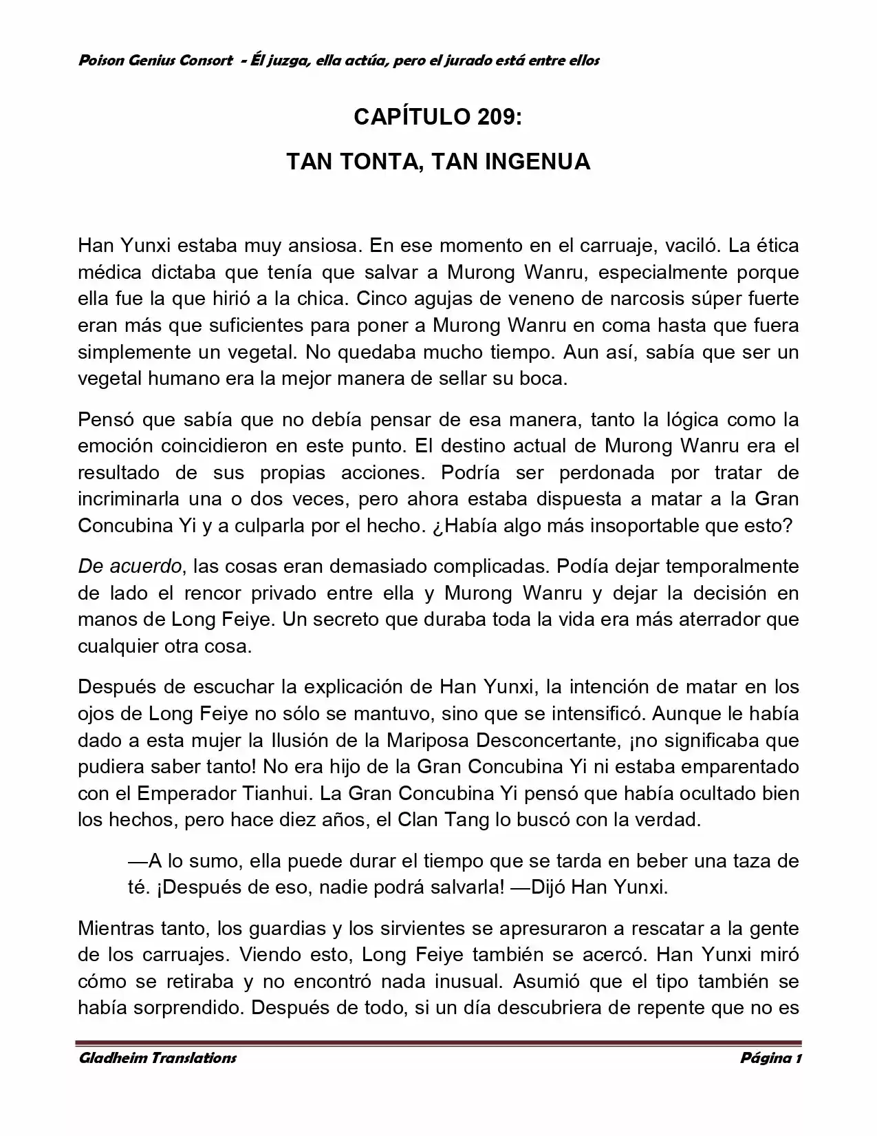Poison Genious Consort (Novela) - Capítulo 209 - Página 1 - LectorTMOo