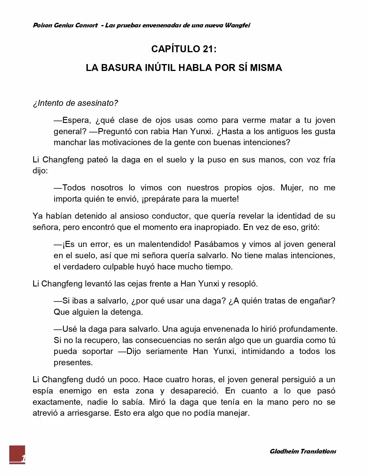 Poison Genious Consort (Novela) - Capítulo 21 - Página 1 - LectorTMOo