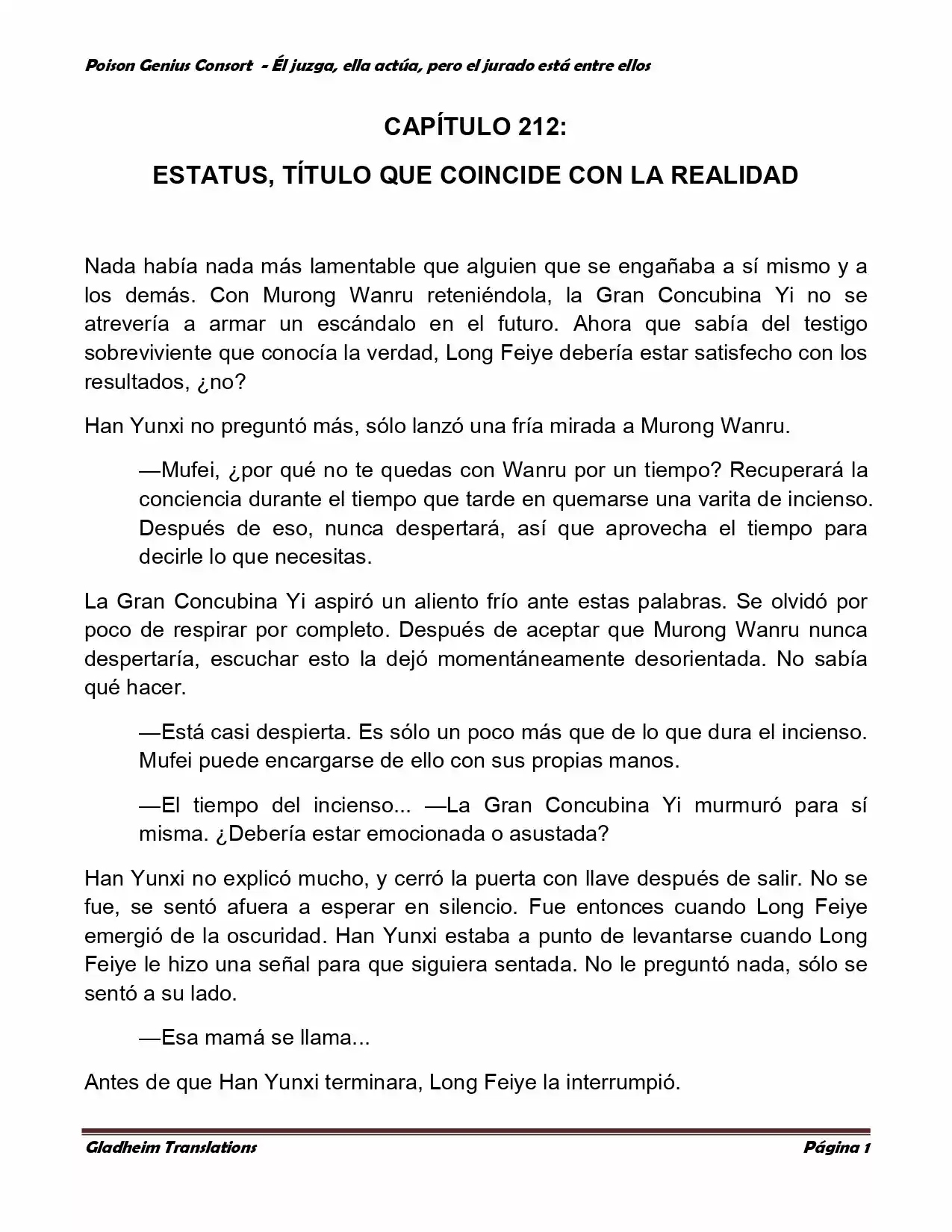 Poison Genious Consort (Novela) - Capítulo 212 - Página 1 - LectorTMOo