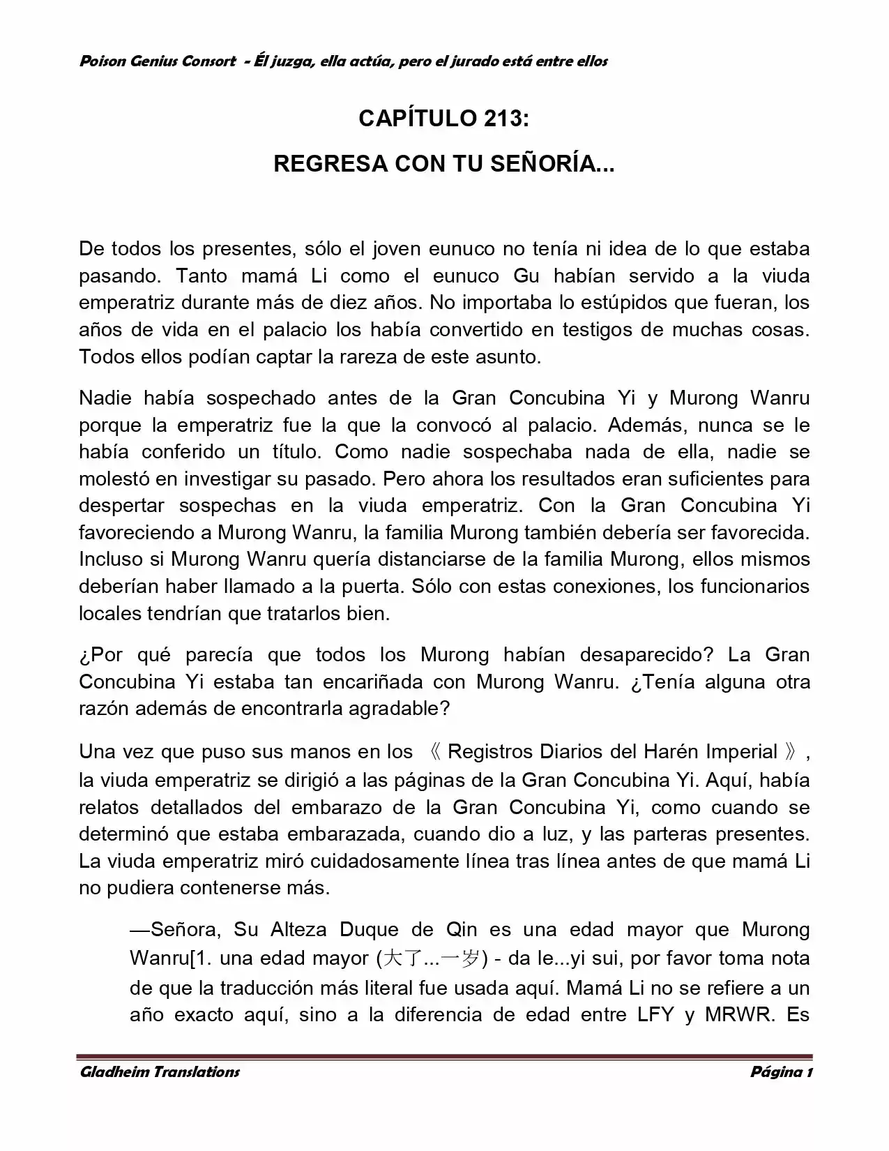 Poison Genious Consort (Novela) - Capítulo 213 - Página 1 - LectorTMOo
