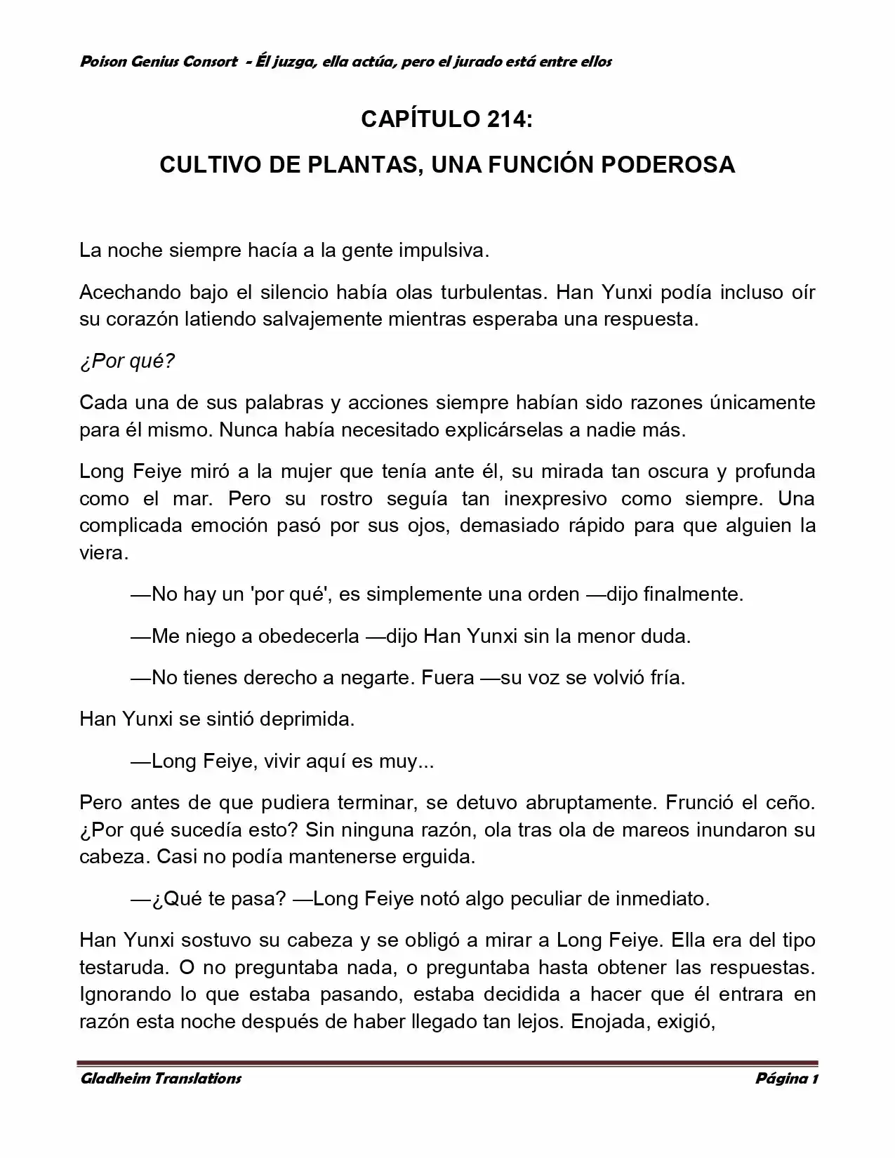Poison Genious Consort (Novela) - Capítulo 214 - Página 1 - LectorTMOo