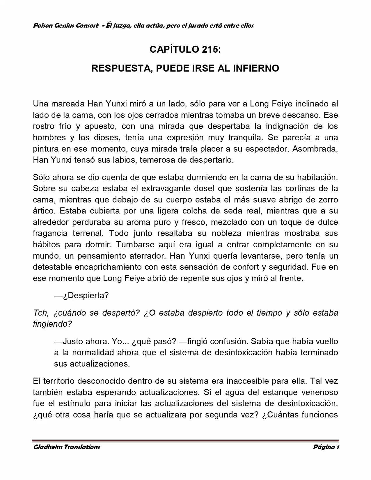 Poison Genious Consort (Novela) - Capítulo 215 - Página 1 - LectorTMOo