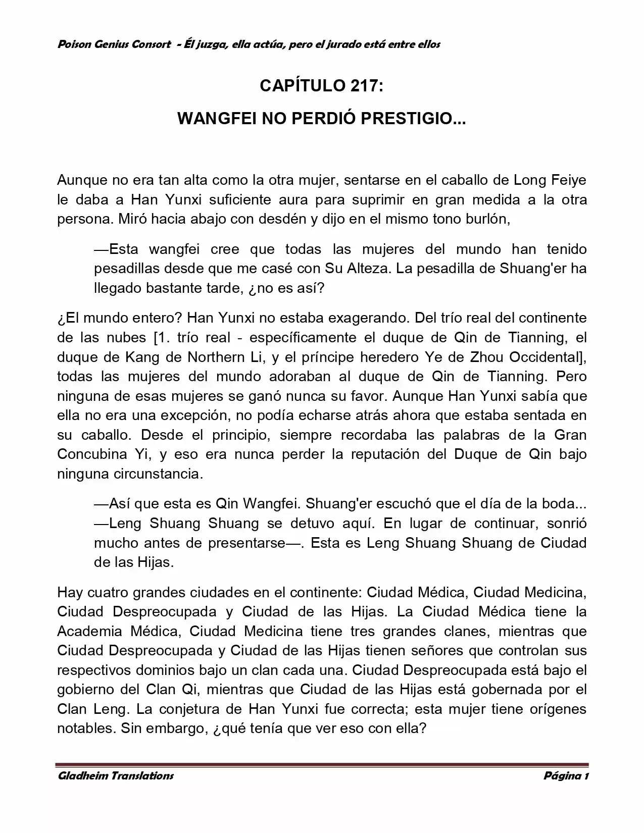 Poison Genious Consort (Novela) - Capítulo 217 - Página 1 - LectorTMOo