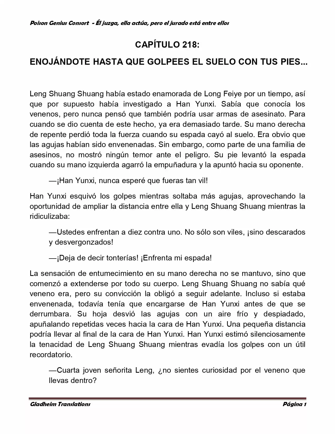 Poison Genious Consort (Novela) - Capítulo 218 - Página 1 - LectorTMOo