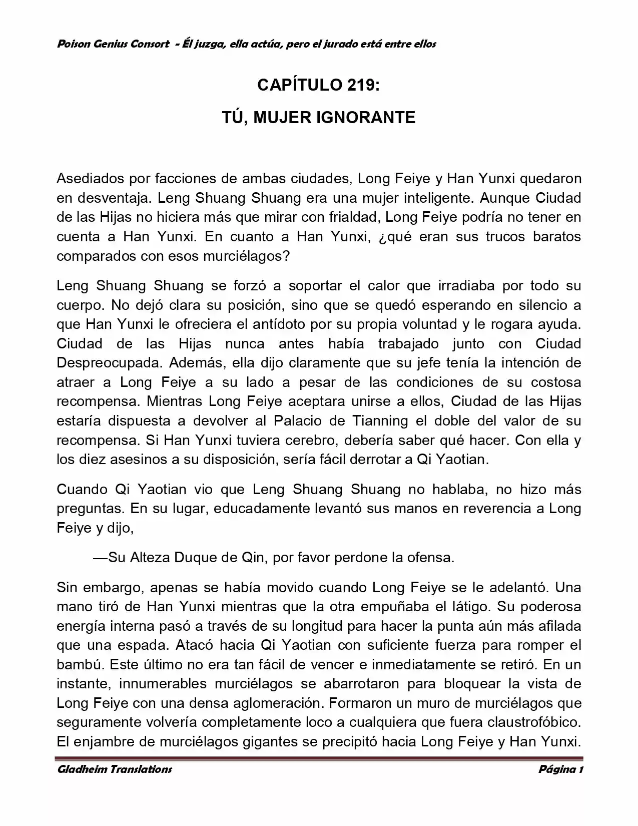 Poison Genious Consort (Novela) - Capítulo 219 - Página 1 - LectorTMOo