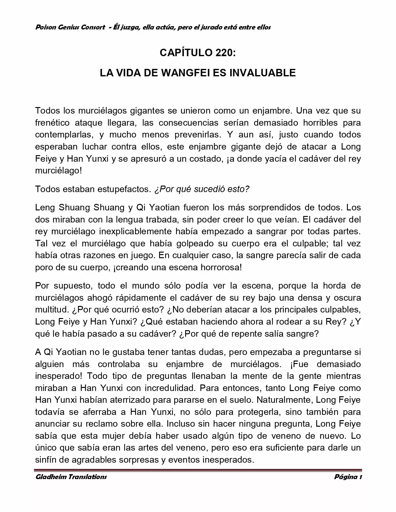 Poison Genious Consort (Novela) - Capítulo 220 - Página 1 - LectorTMOo