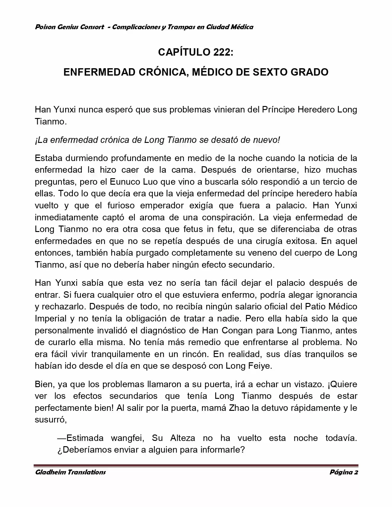 Poison Genious Consort (Novela) - Capítulo 222 - Página 2 - LectorTMOo