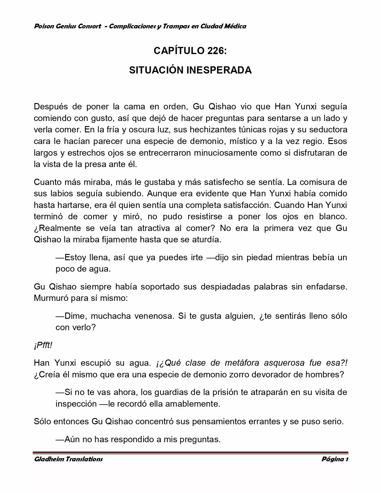 Poison Genious Consort (Novela) - Capítulo 226 - Página 1 - LectorTMOo