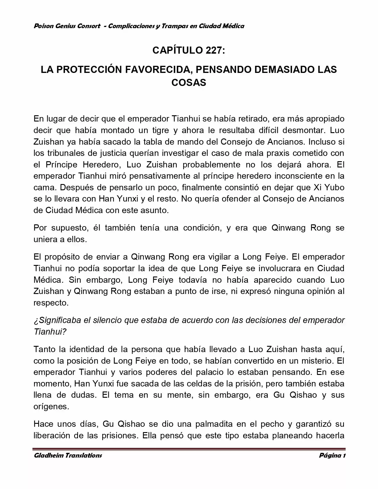 Poison Genious Consort (Novela) - Capítulo 227 - Página 1 - LectorTMOo