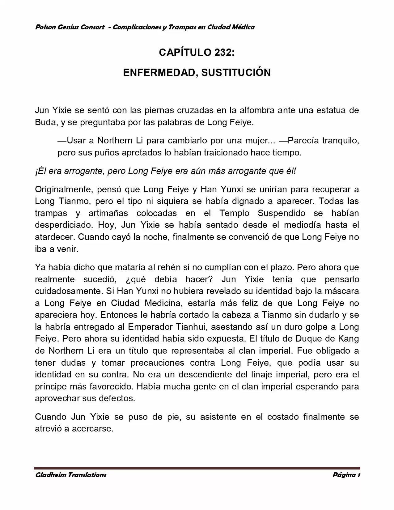 Poison Genious Consort (Novela) - Capítulo 232 - Página 1 - LectorTMOo
