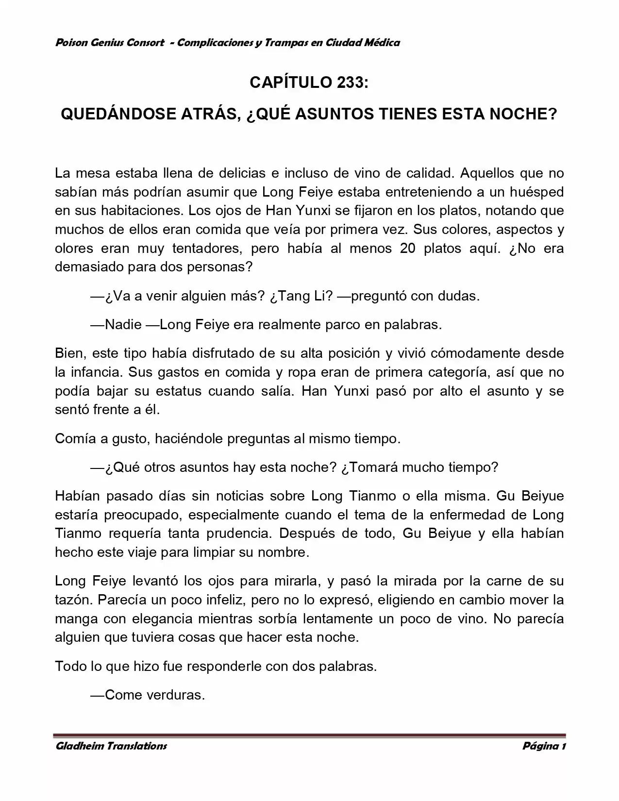 Poison Genious Consort (Novela) - Capítulo 233 - Página 1 - LectorTMOo