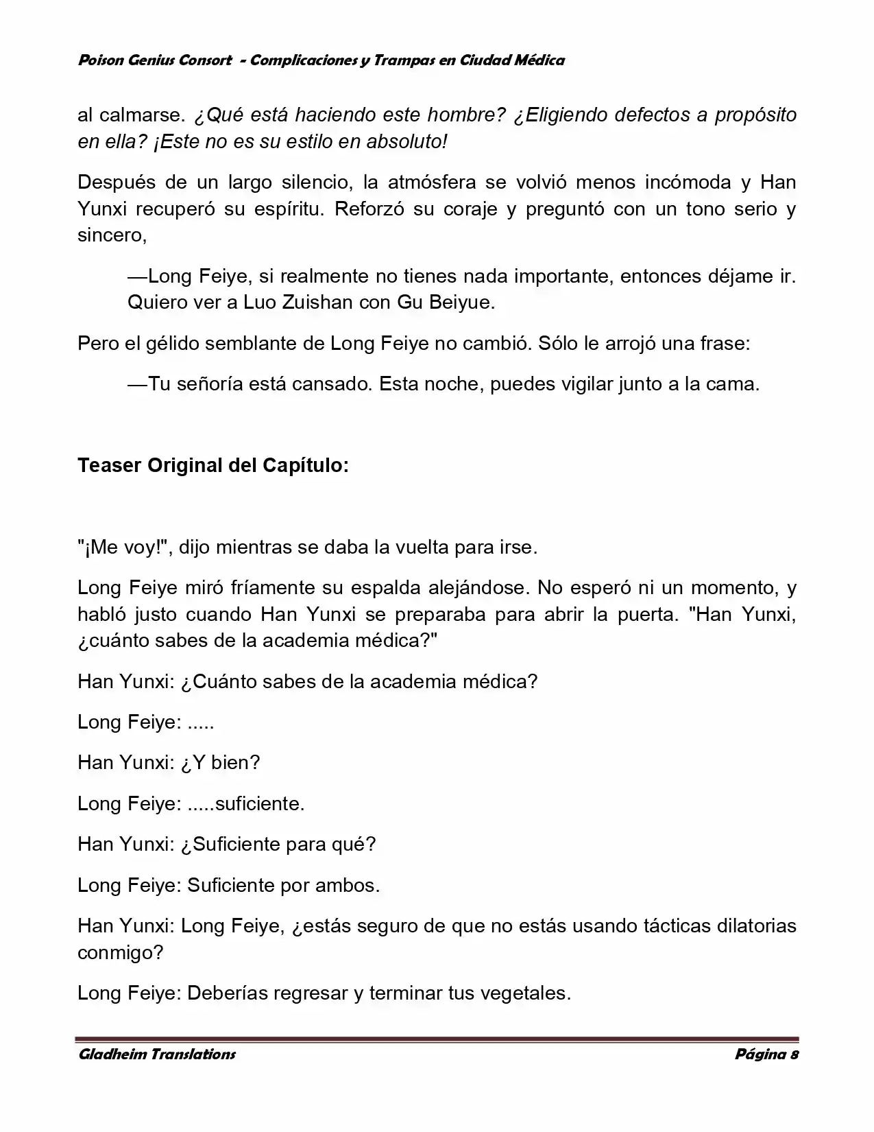 Poison Genious Consort (Novela) - Capítulo 233 - Página 8 - LectorTMOo