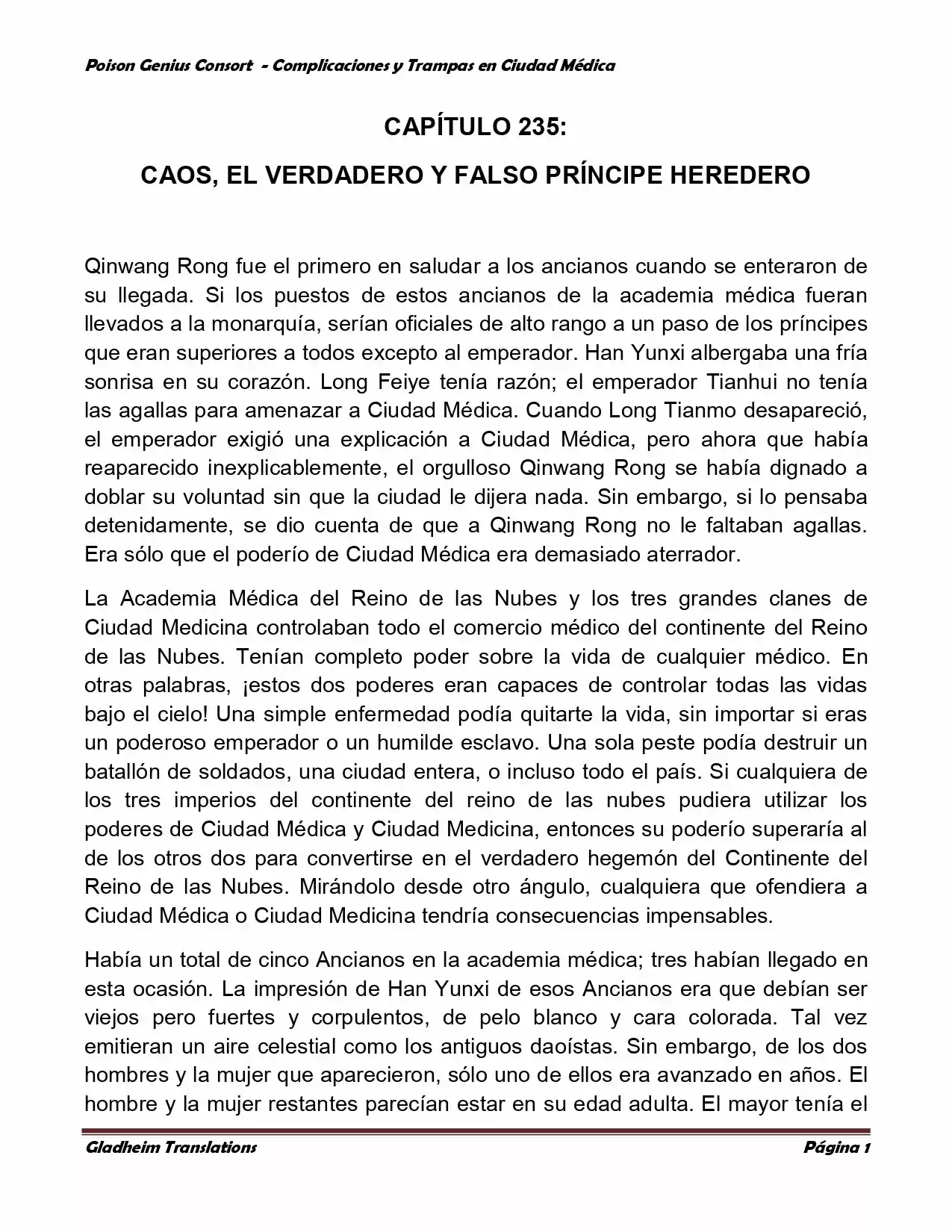 Poison Genious Consort (Novela) - Capítulo 235 - Página 1 - LectorTMOo