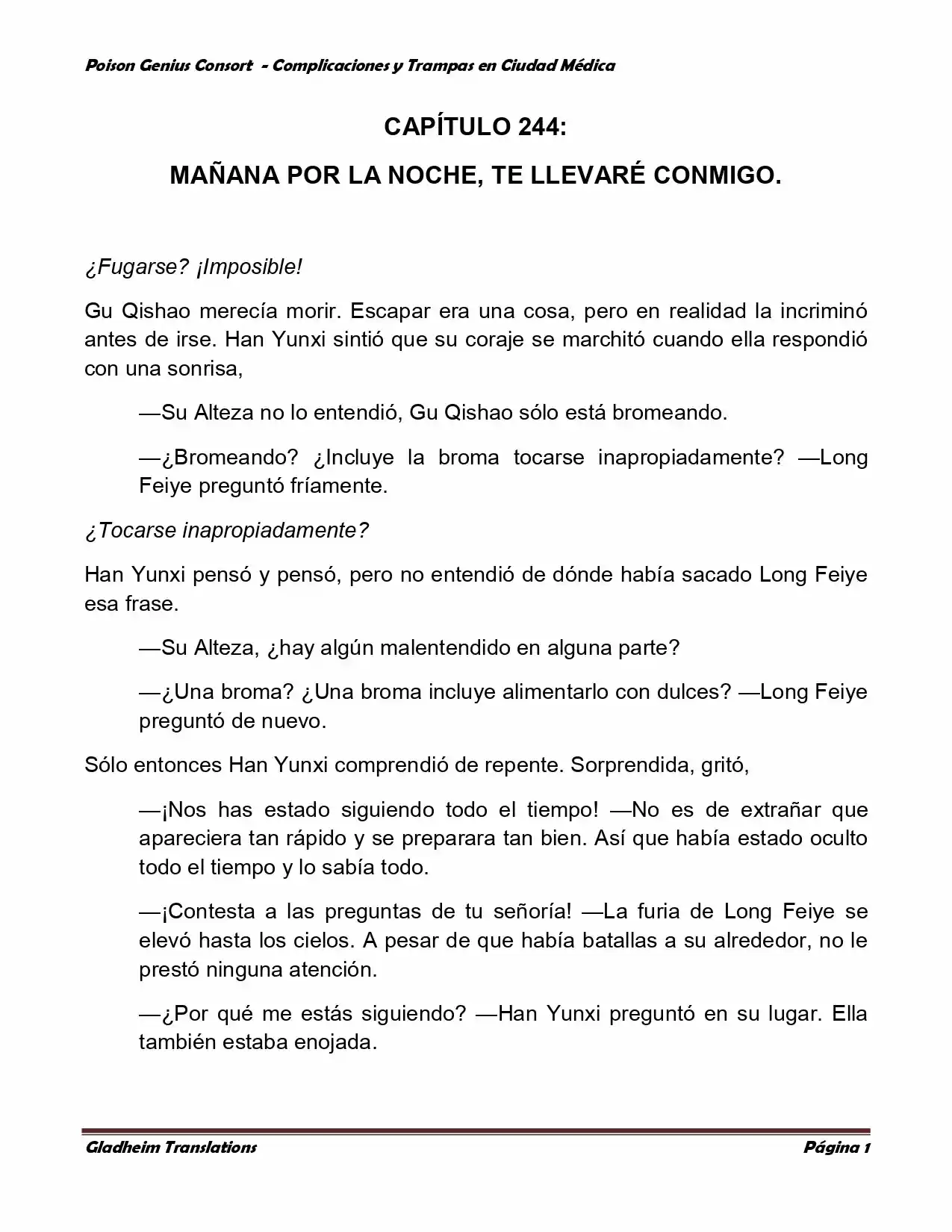 Poison Genious Consort (Novela) - Capítulo 244 - Página 1 - LectorTMOo
