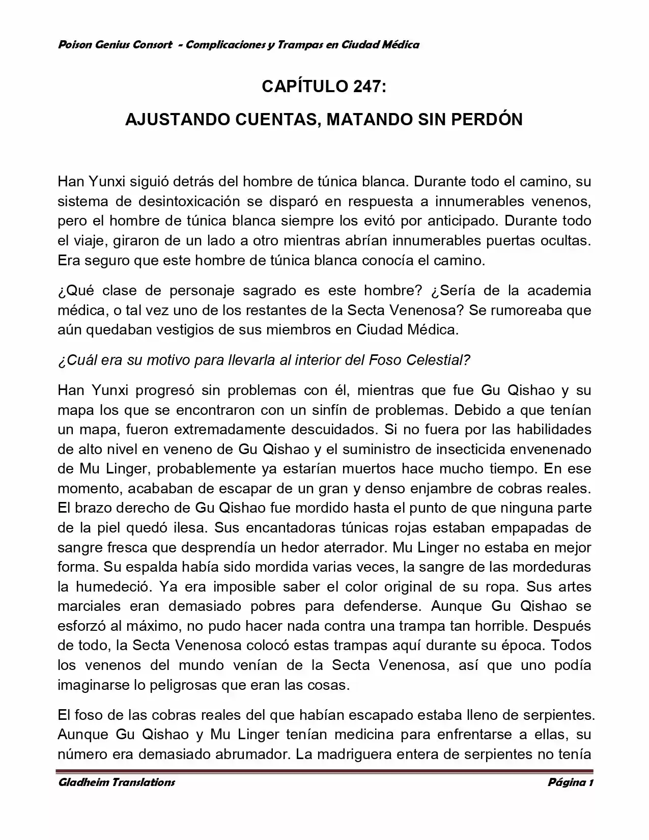 Poison Genious Consort (Novela) - Capítulo 247 - Página 1 - LectorTMOo