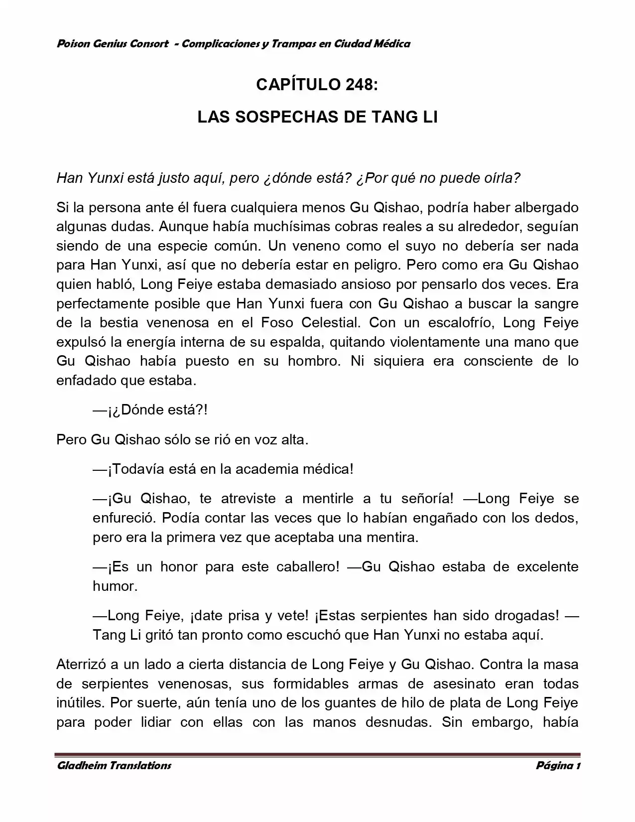 Poison Genious Consort (Novela) - Capítulo 248 - Página 1 - LectorTMOo