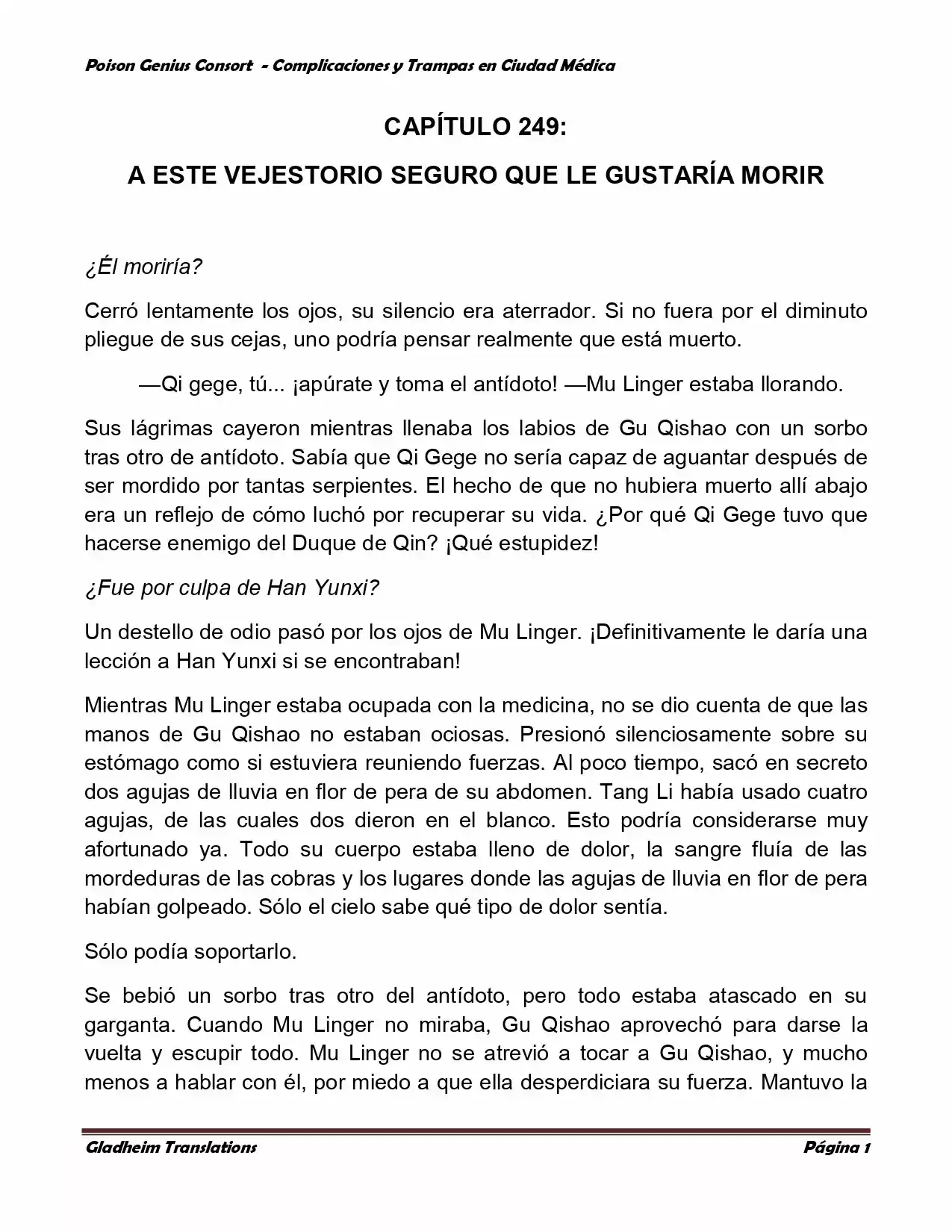 Poison Genious Consort (Novela) - Capítulo 249 - Página 1 - LectorTMOo