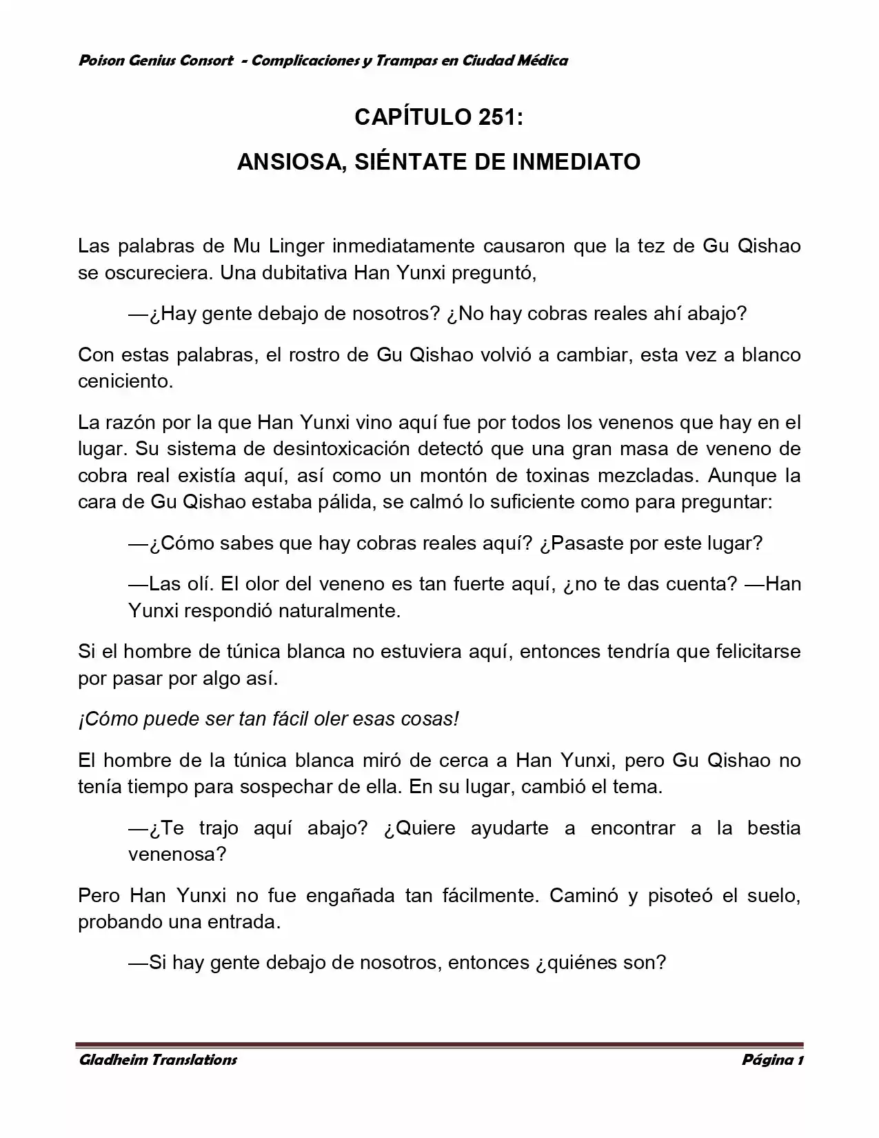 Poison Genious Consort (Novela) - Capítulo 251 - Página 1 - LectorTMOo