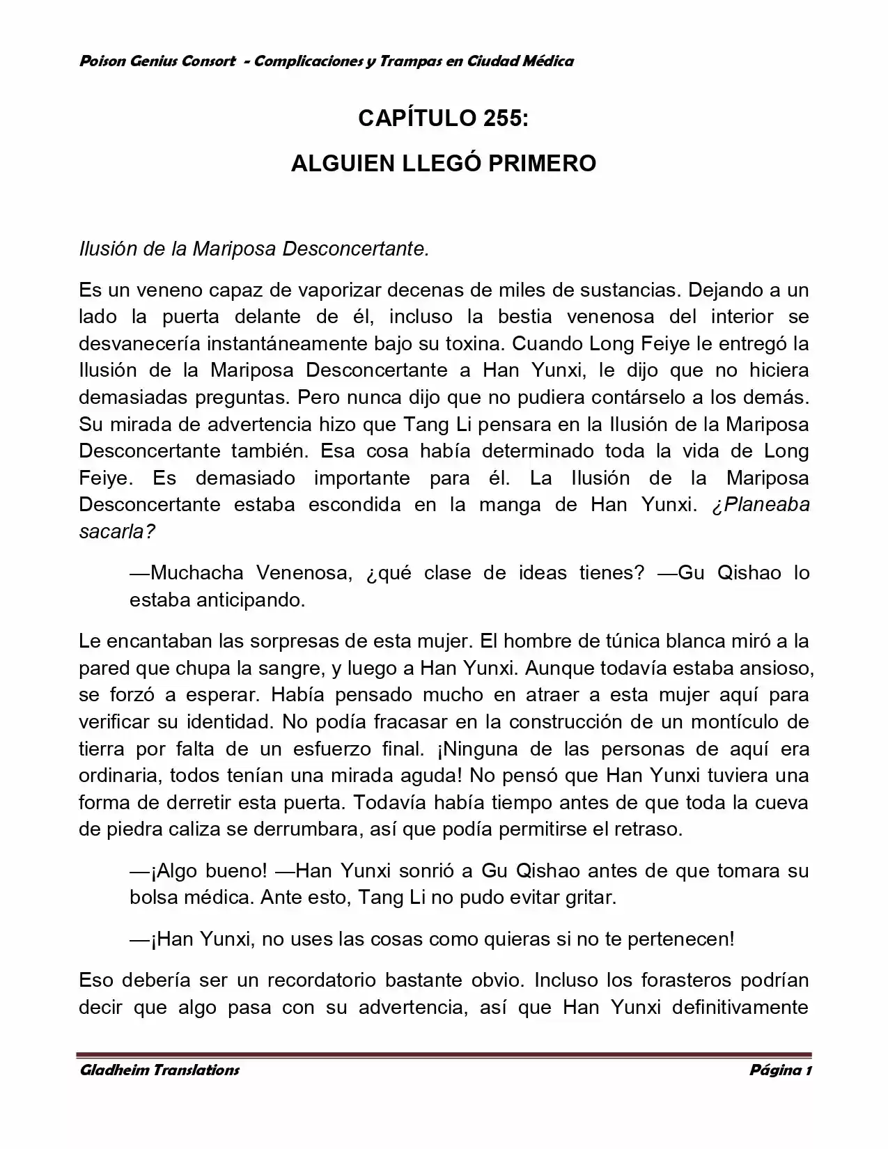 Poison Genious Consort (Novela) - Capítulo 255 - Página 1 - LectorTMOo