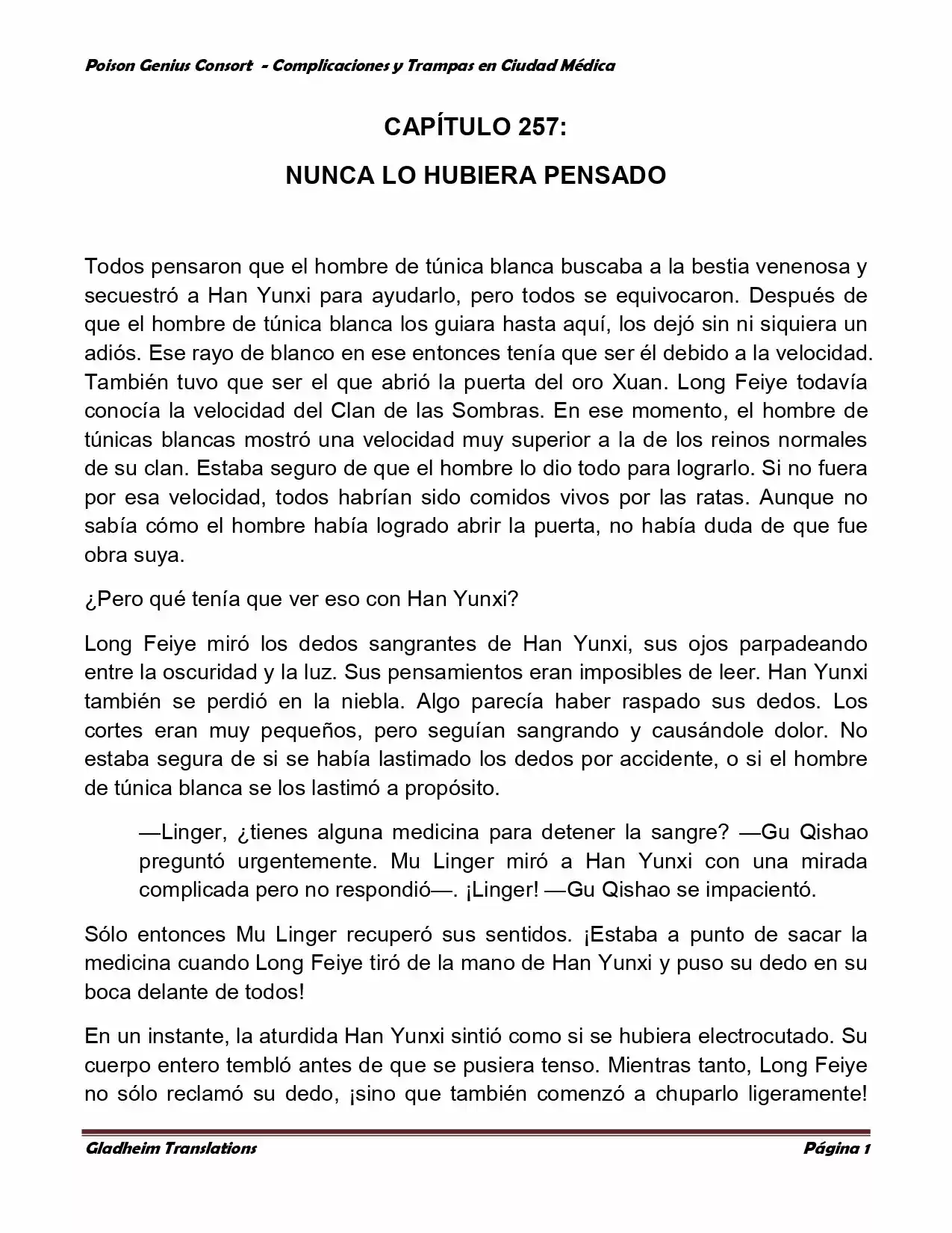 Poison Genious Consort (Novela) - Capítulo 257 - Página 1 - LectorTMOo