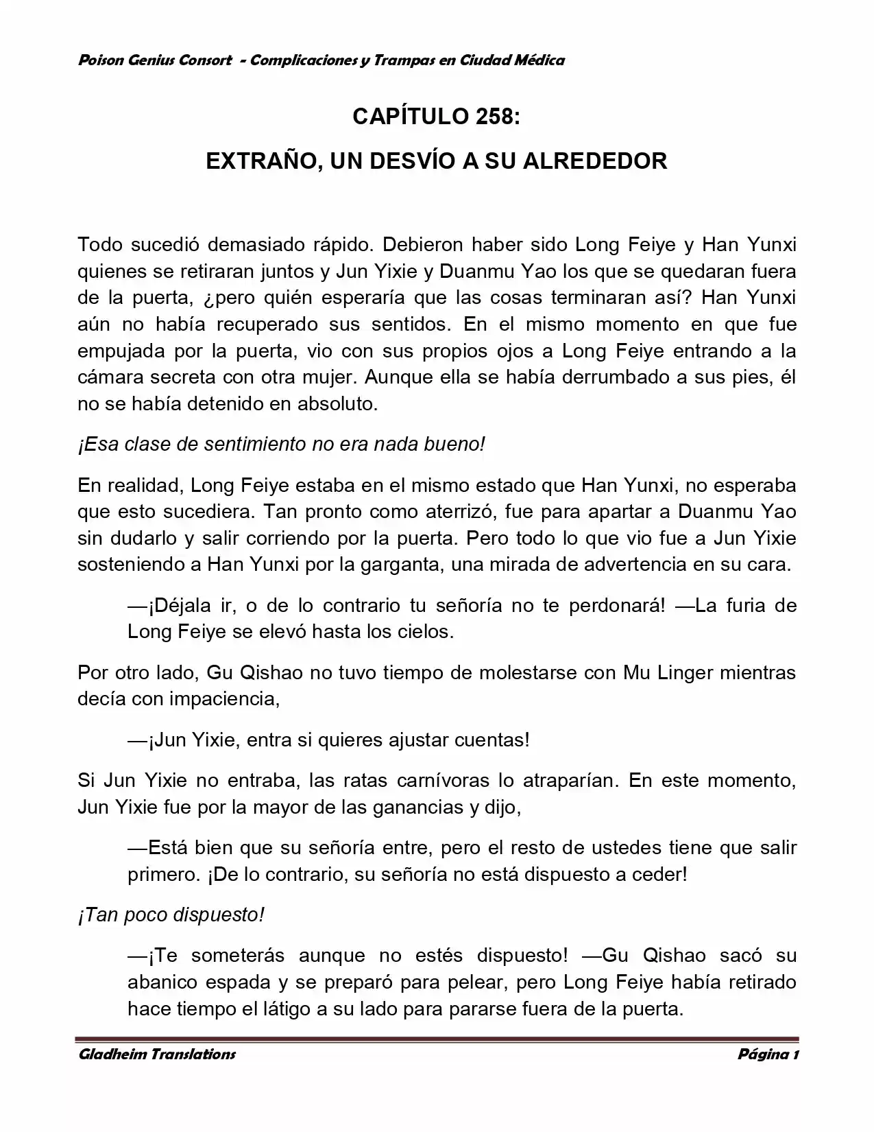 Poison Genious Consort (Novela) - Capítulo 258 - Página 1 - LectorTMOo