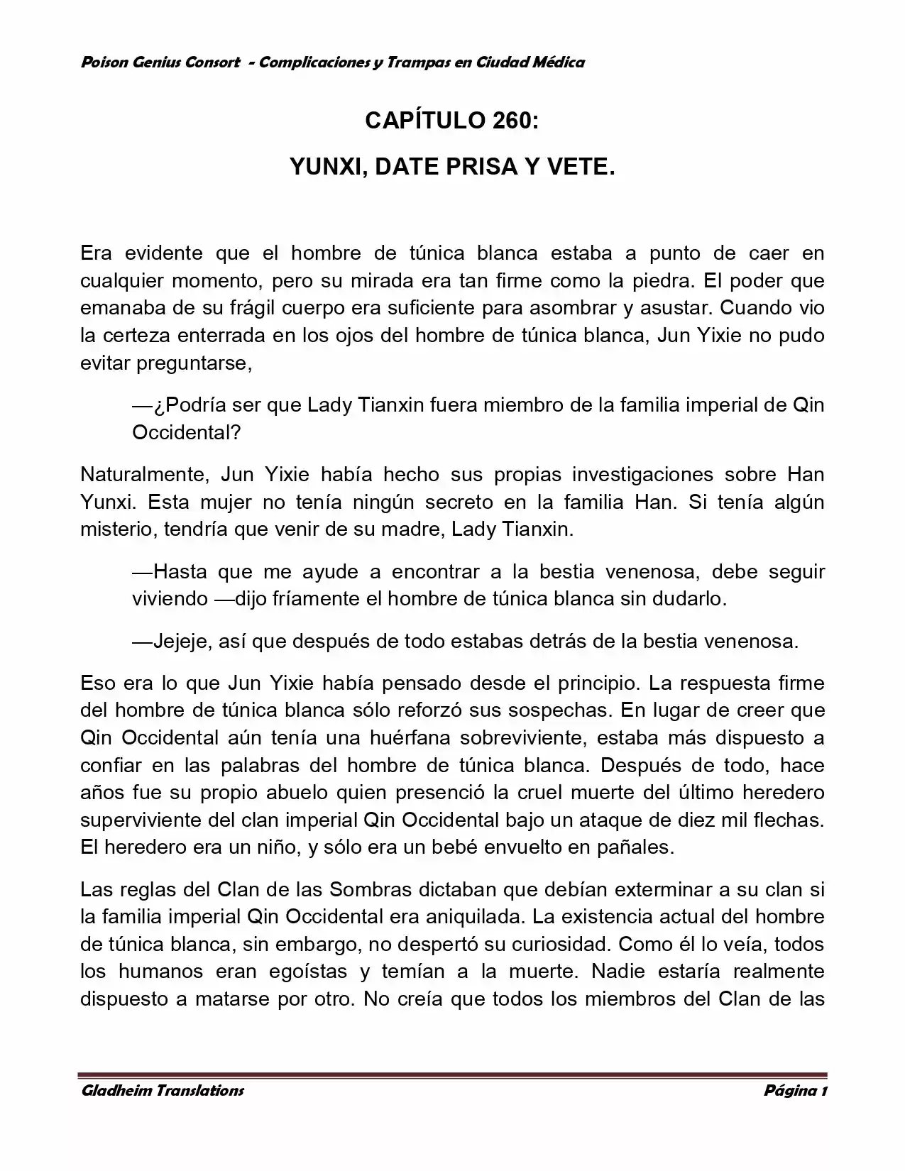 Poison Genious Consort (Novela) - Capítulo 260 - Página 1 - LectorTMOo