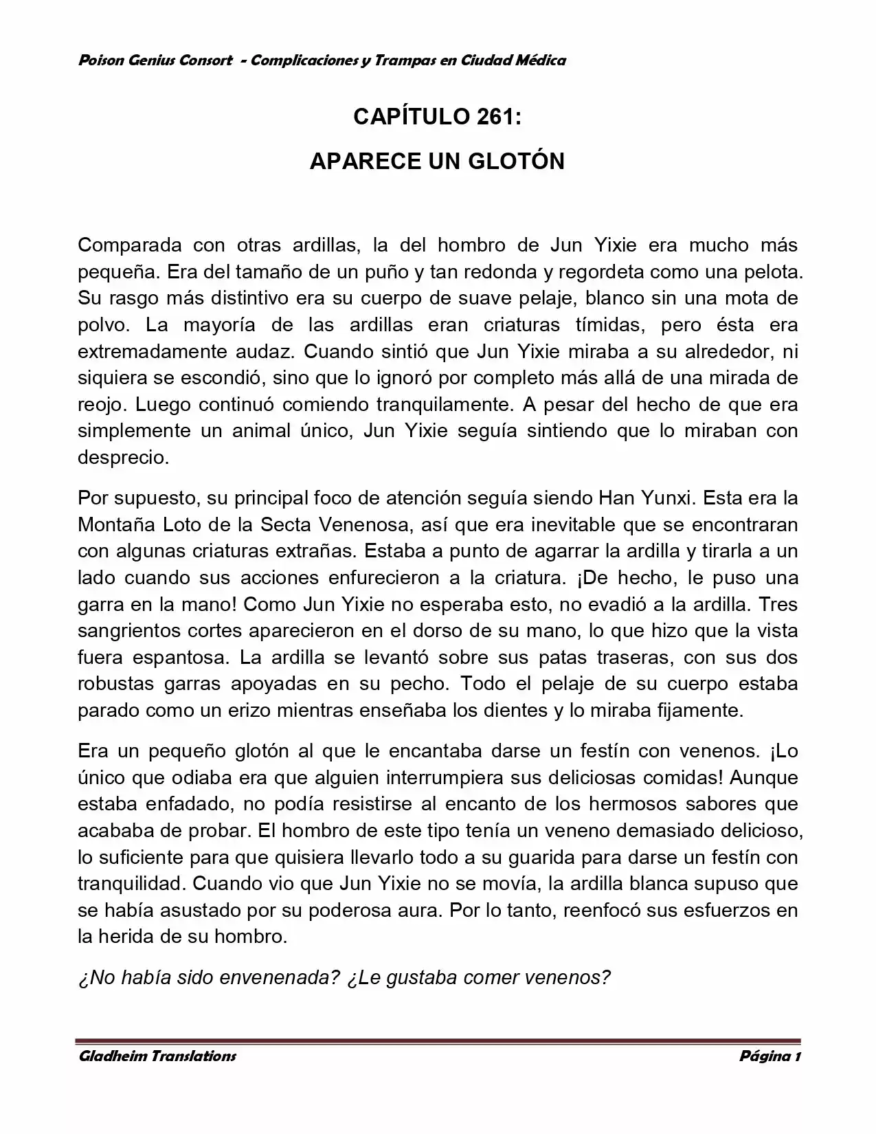 Poison Genious Consort (Novela) - Capítulo 261 - Página 1 - LectorTMOo