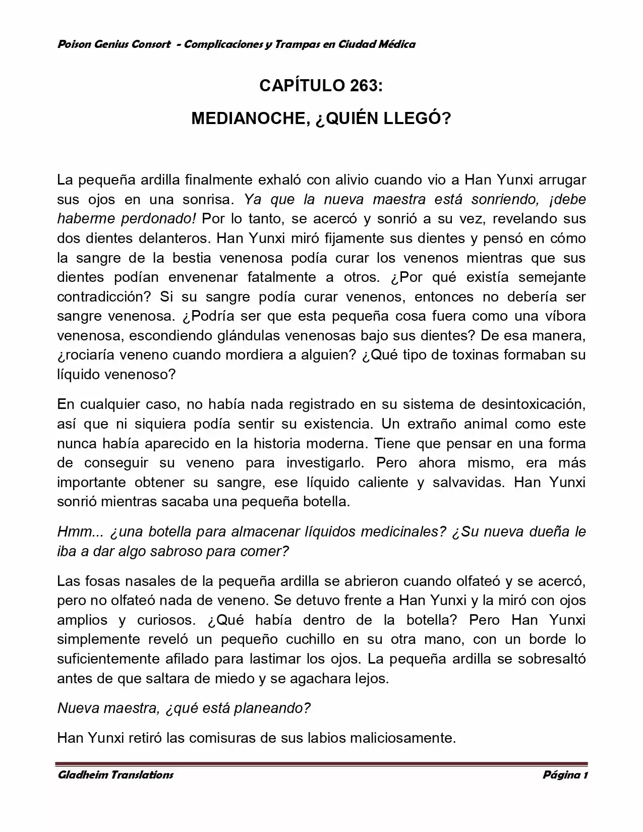 Poison Genious Consort (Novela) - Capítulo 263 - Página 1 - LectorTMOo