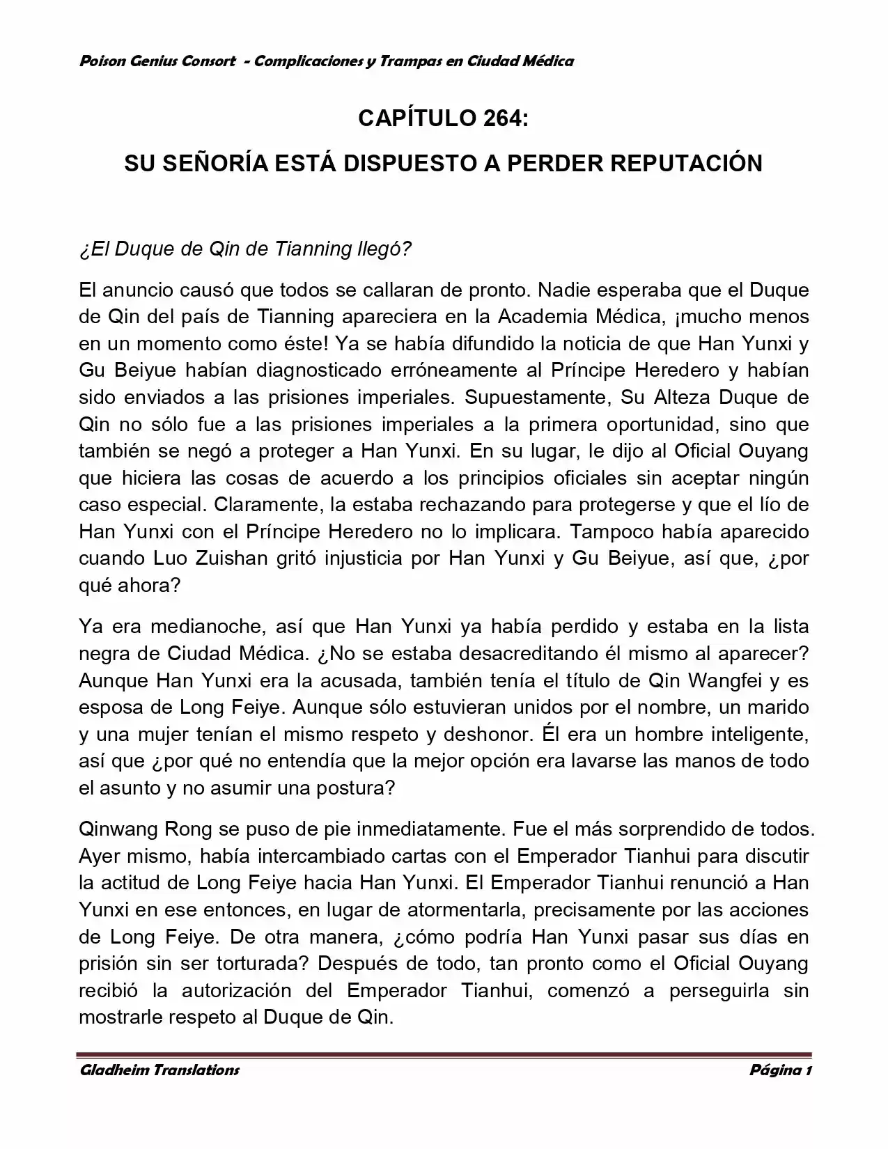 Poison Genious Consort (Novela) - Capítulo 264 - Página 1 - LectorTMOo