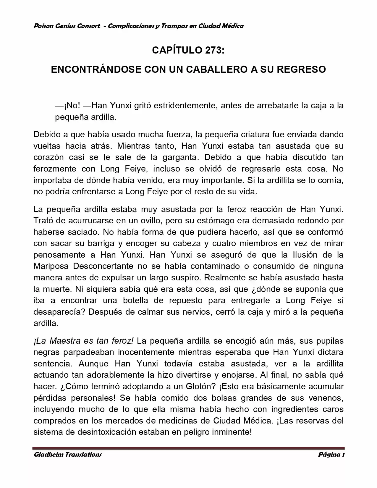 Poison Genious Consort (Novela) - Capítulo 273 - Página 1 - LectorTMOo