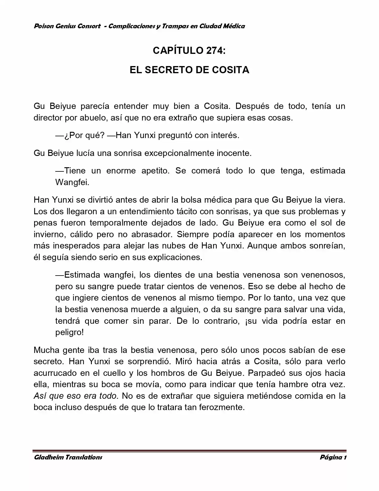 Poison Genious Consort (Novela) - Capítulo 274 - Página 1 - LectorTMOo