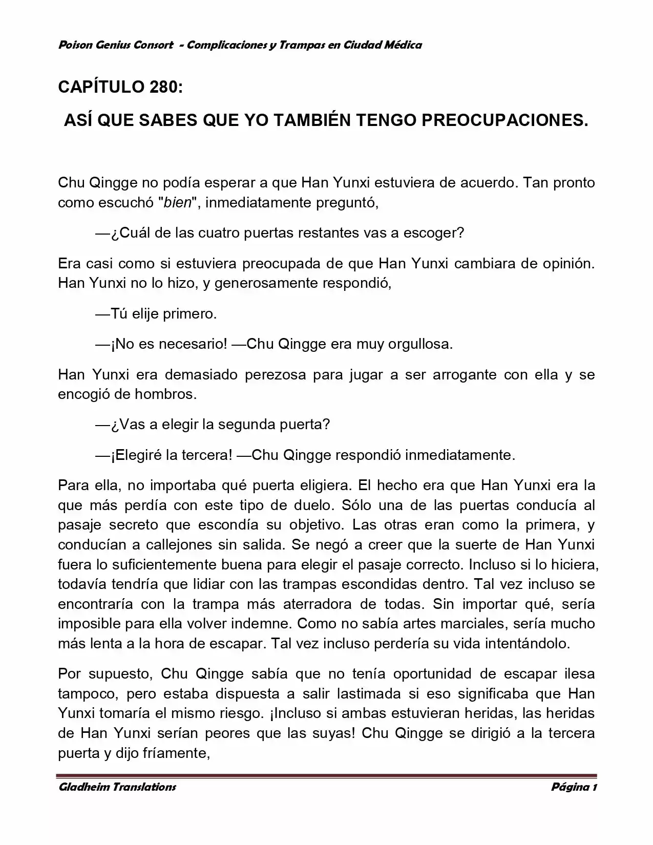 Poison Genious Consort (Novela) - Capítulo 280 - Página 1 - LectorTMOo