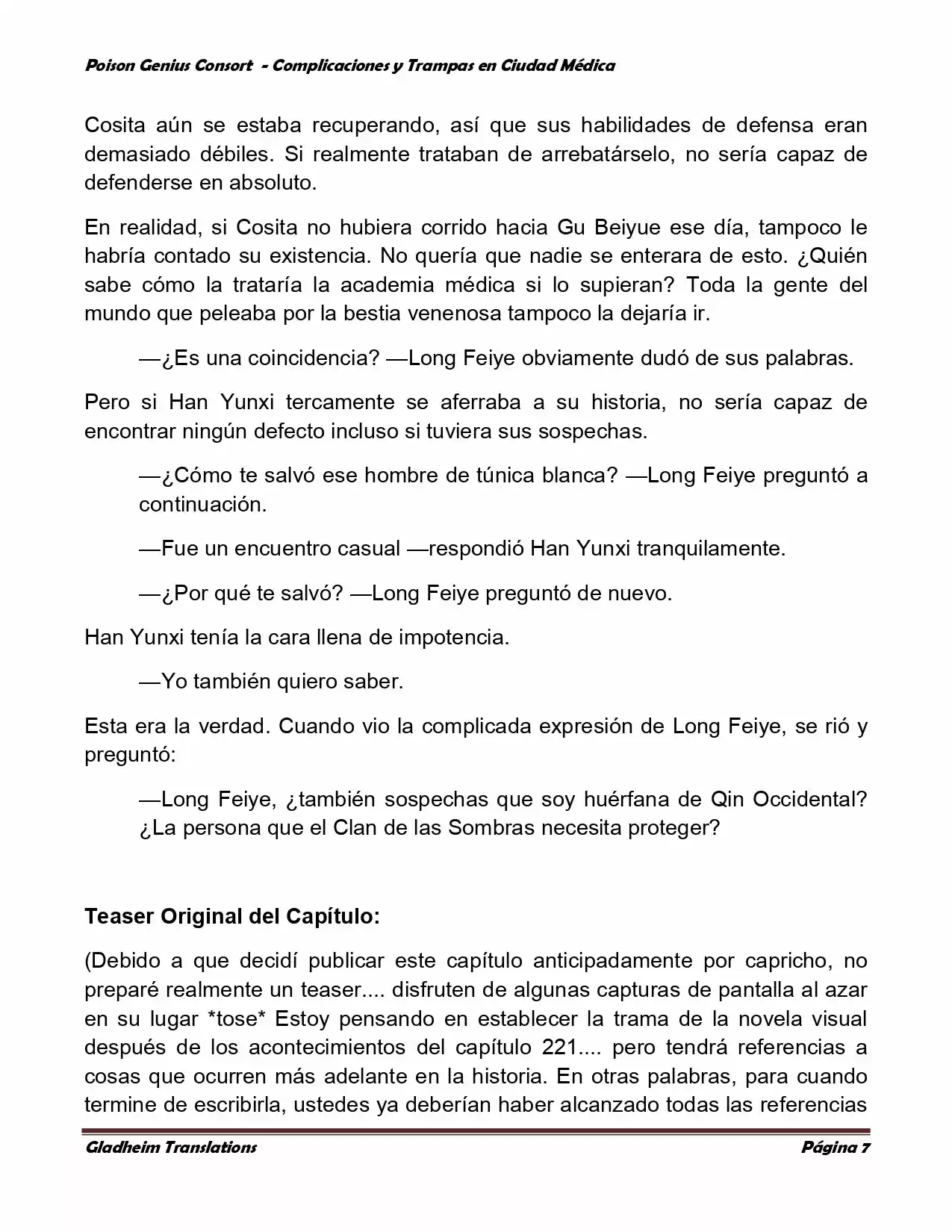 Poison Genious Consort (Novela) - Capítulo 283 - Página 7 - LectorTMOo