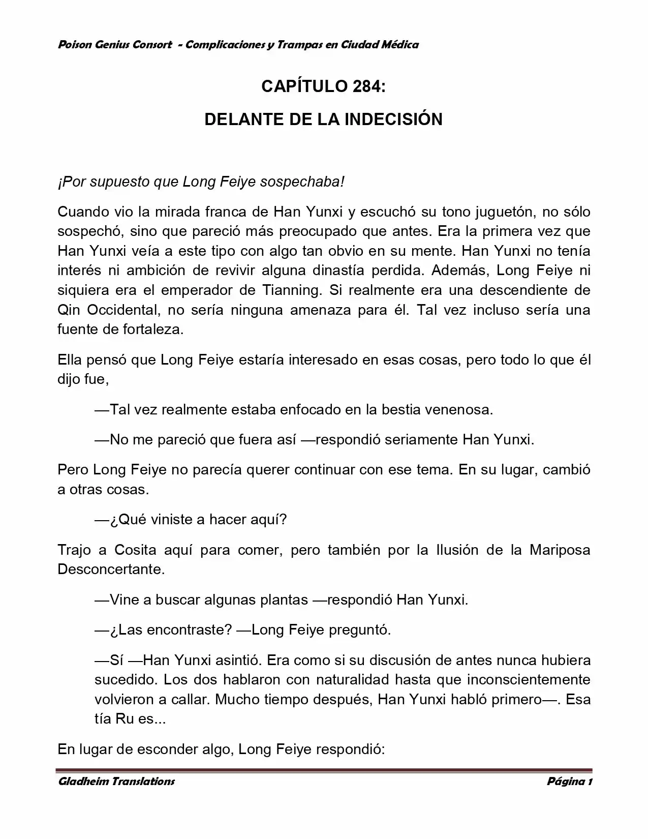 Poison Genious Consort (Novela) - Capítulo 284 - Página 1 - LectorTMOo