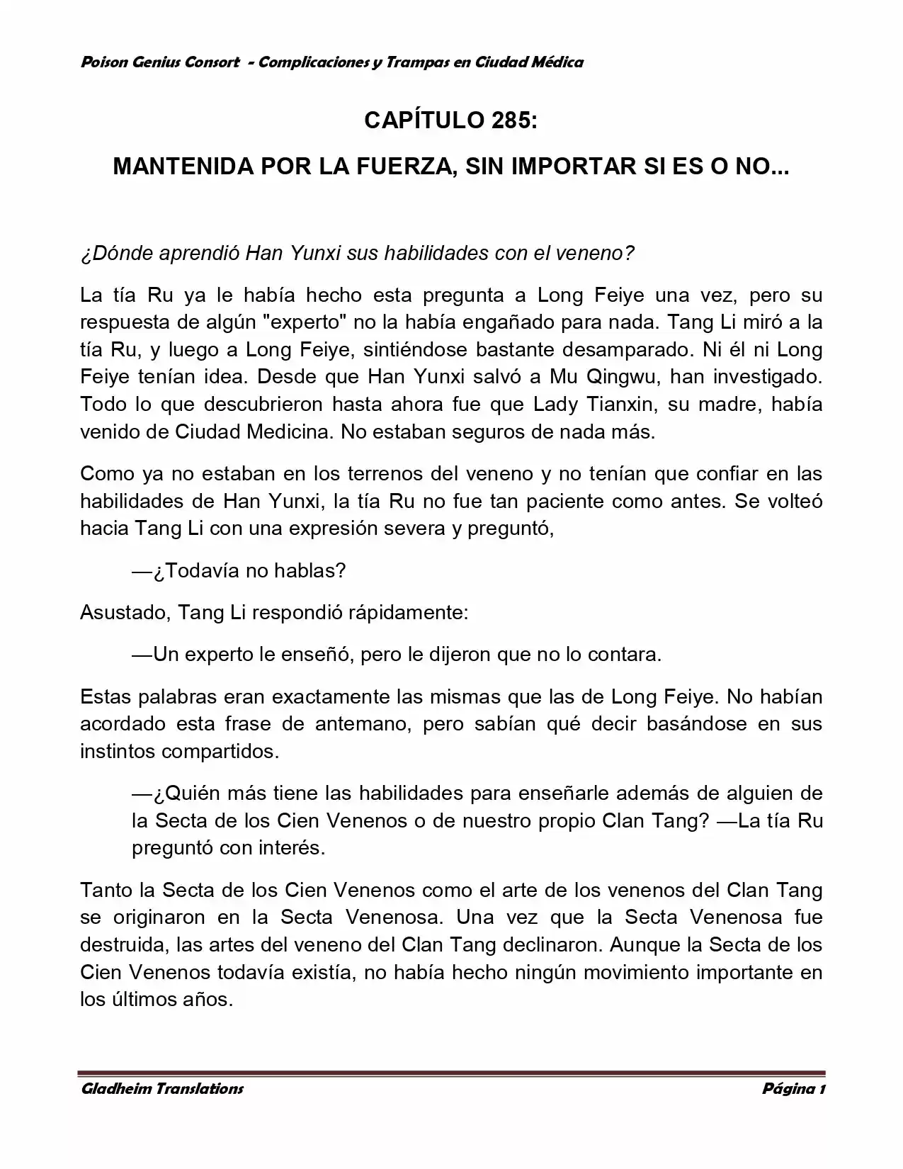 Poison Genious Consort (Novela) - Capítulo 285 - Página 1 - LectorTMOo