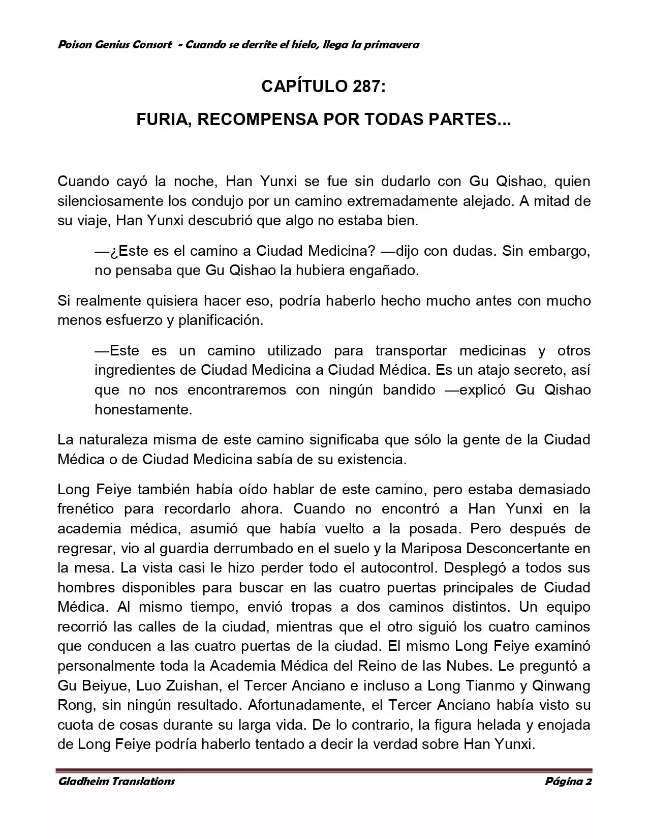 Poison Genious Consort (Novela) - Capítulo 287 - Página 1 - LectorTMOo
