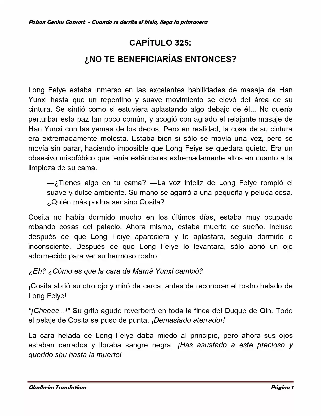 Poison Genious Consort (Novela) - Capítulo 325 - Página 1 - LectorTMOo