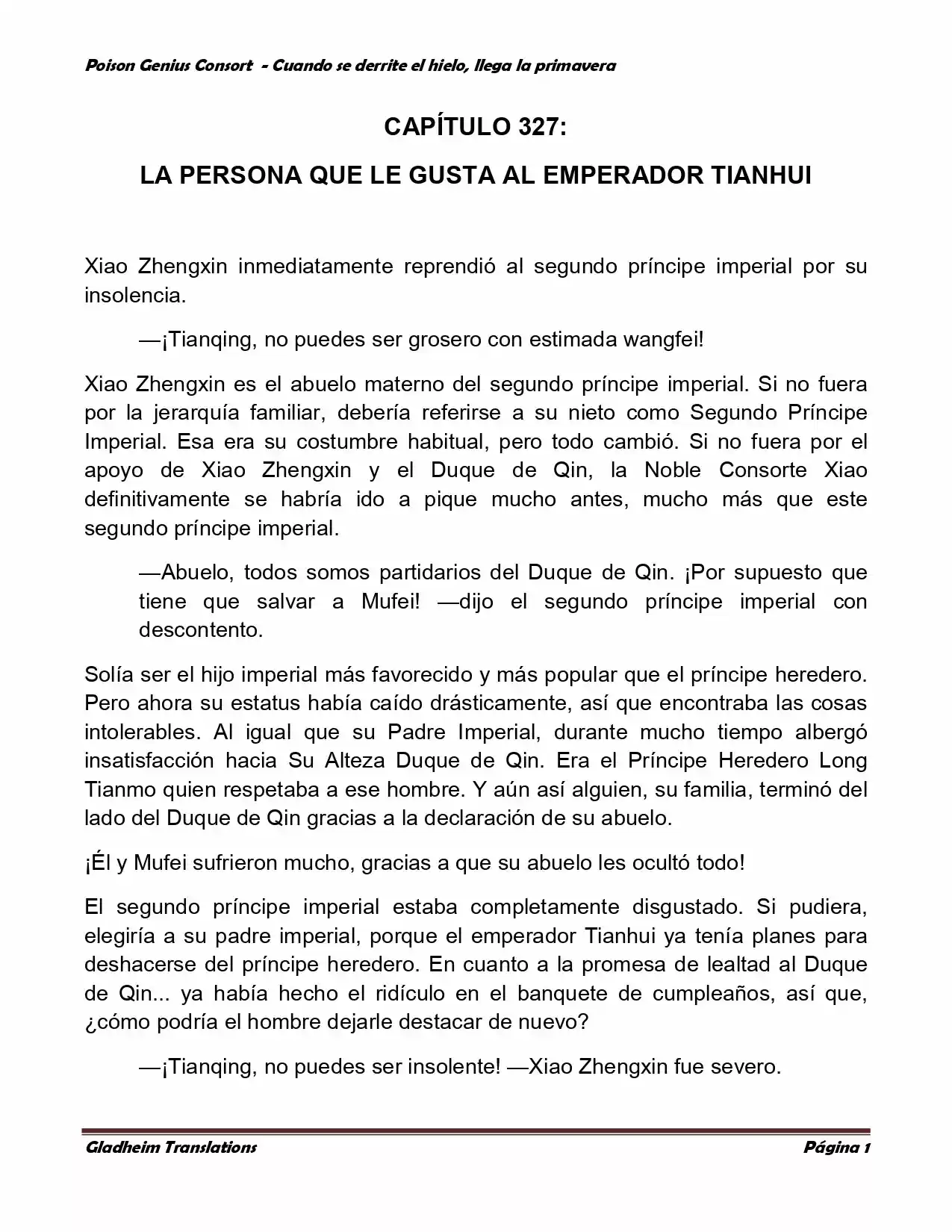 Poison Genious Consort (Novela) - Capítulo 327 - Página 1 - LectorTMOo