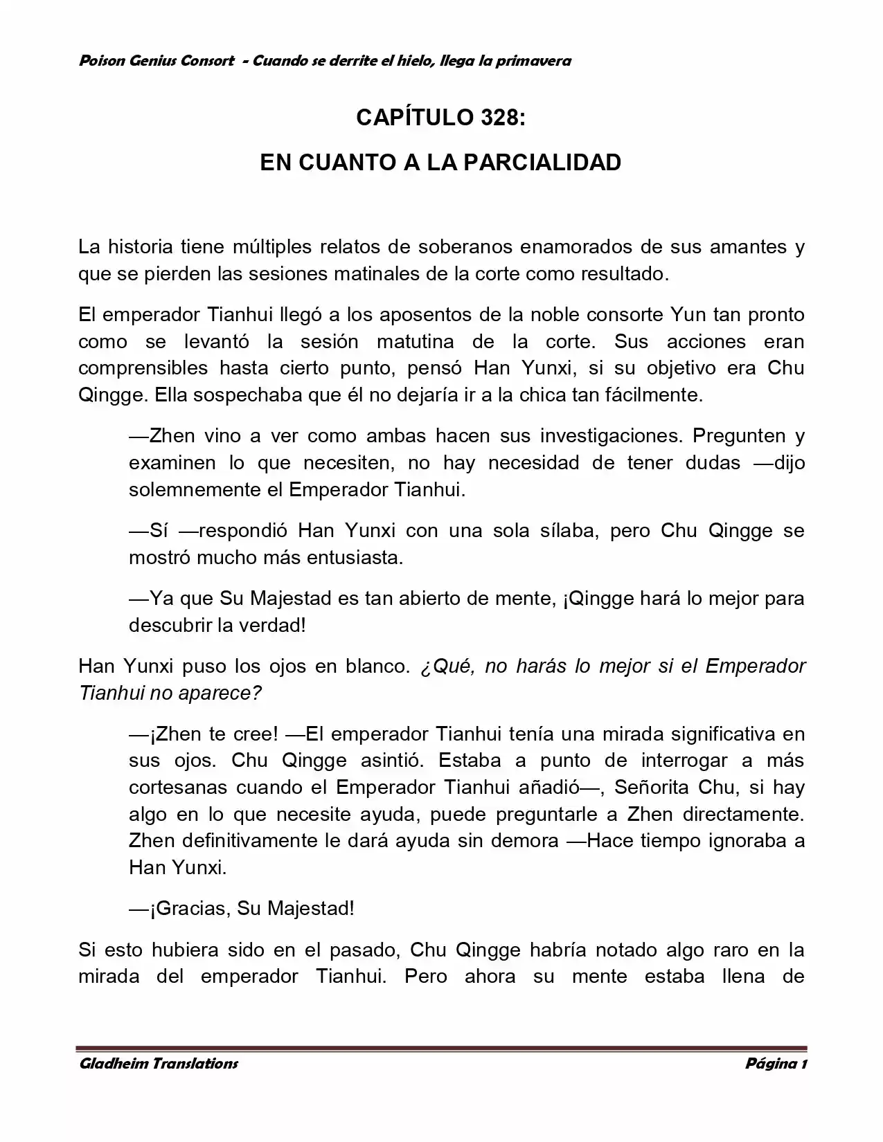 Poison Genious Consort (Novela) - Capítulo 328 - Página 1 - LectorTMOo