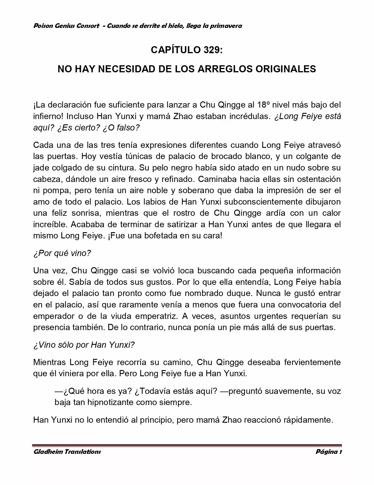 Poison Genious Consort (Novela) - Capítulo 329 - Página 1 - LectorTMOo